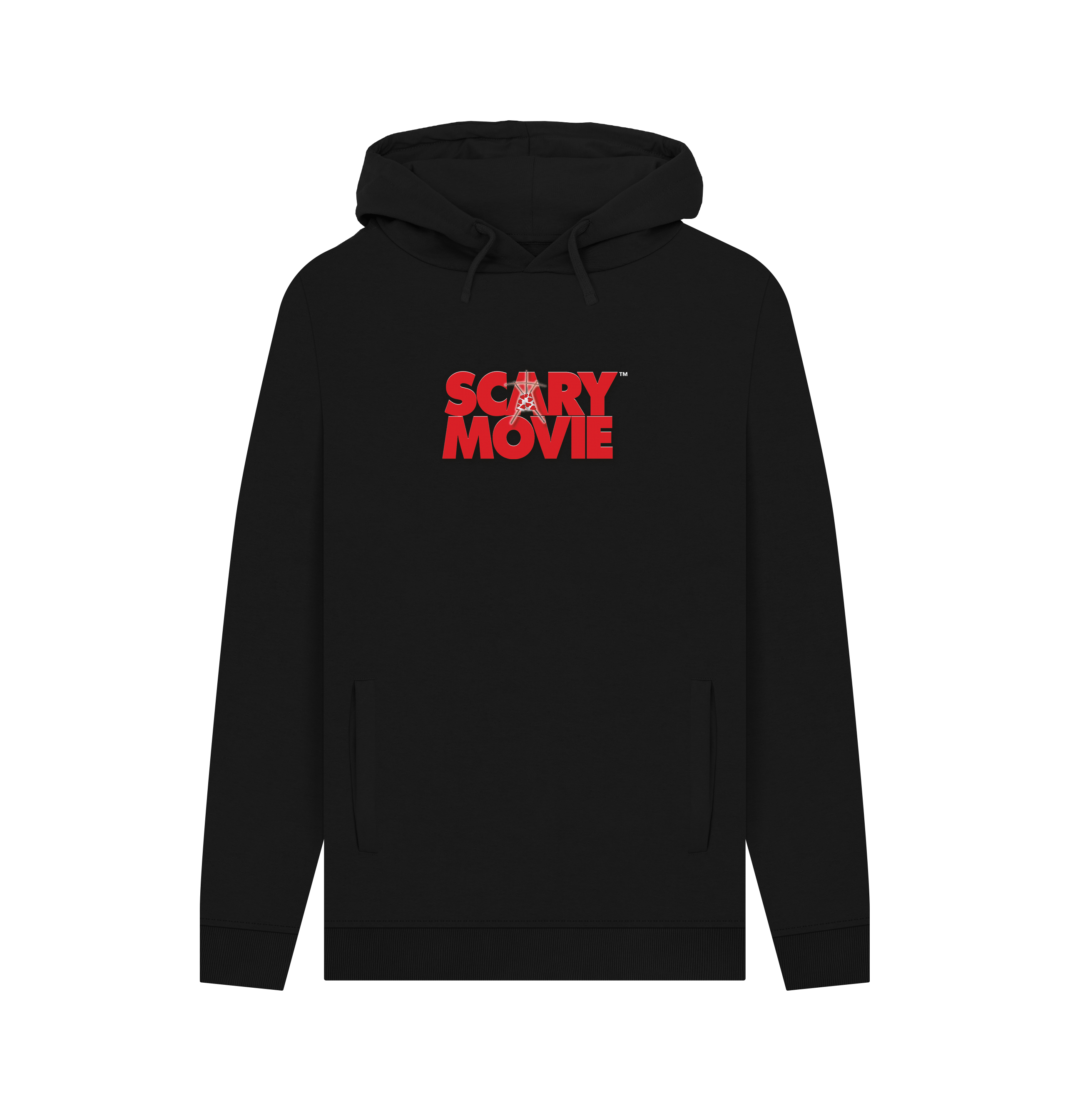 Black Printed Hoody Front