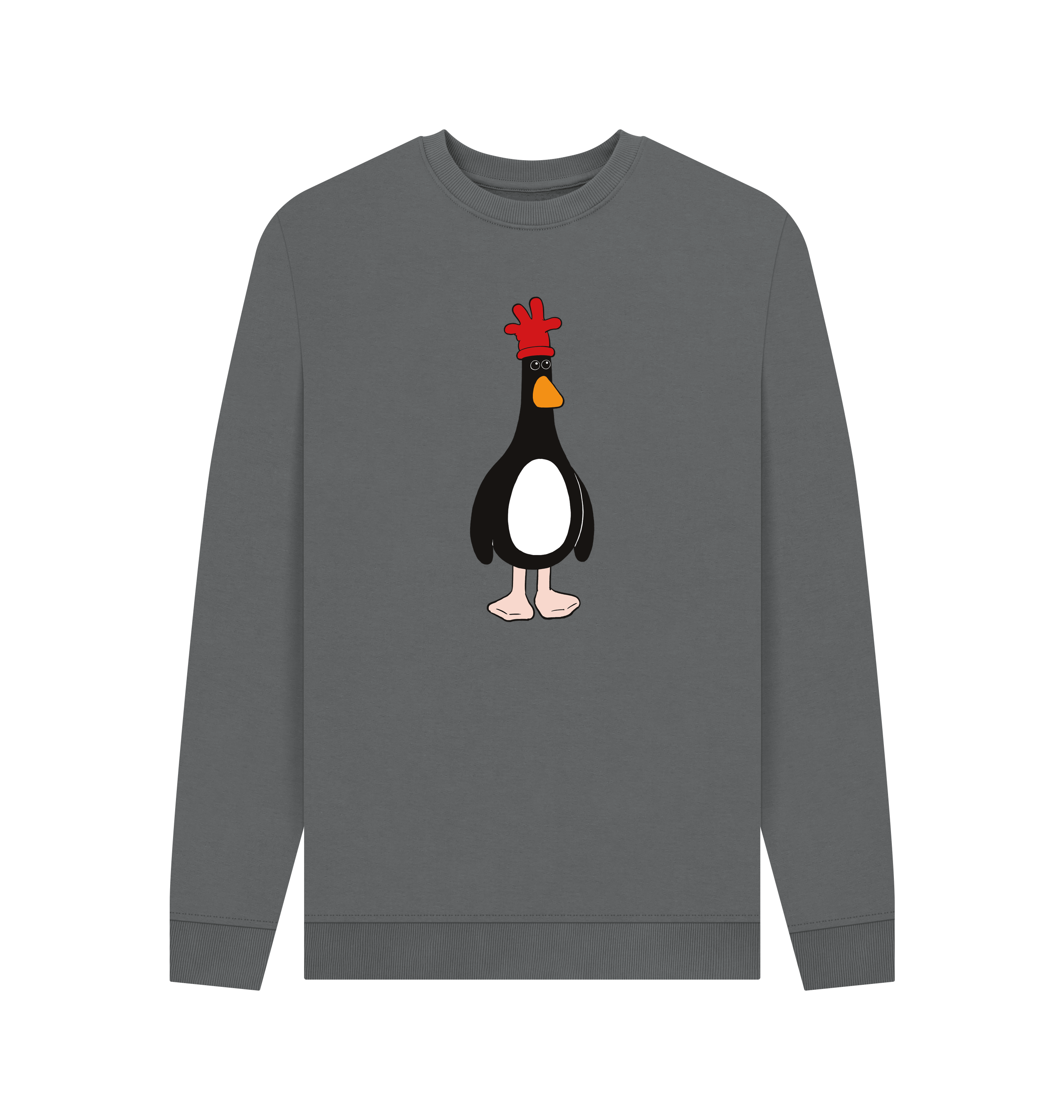 Slate Grey Printed Sweater Front