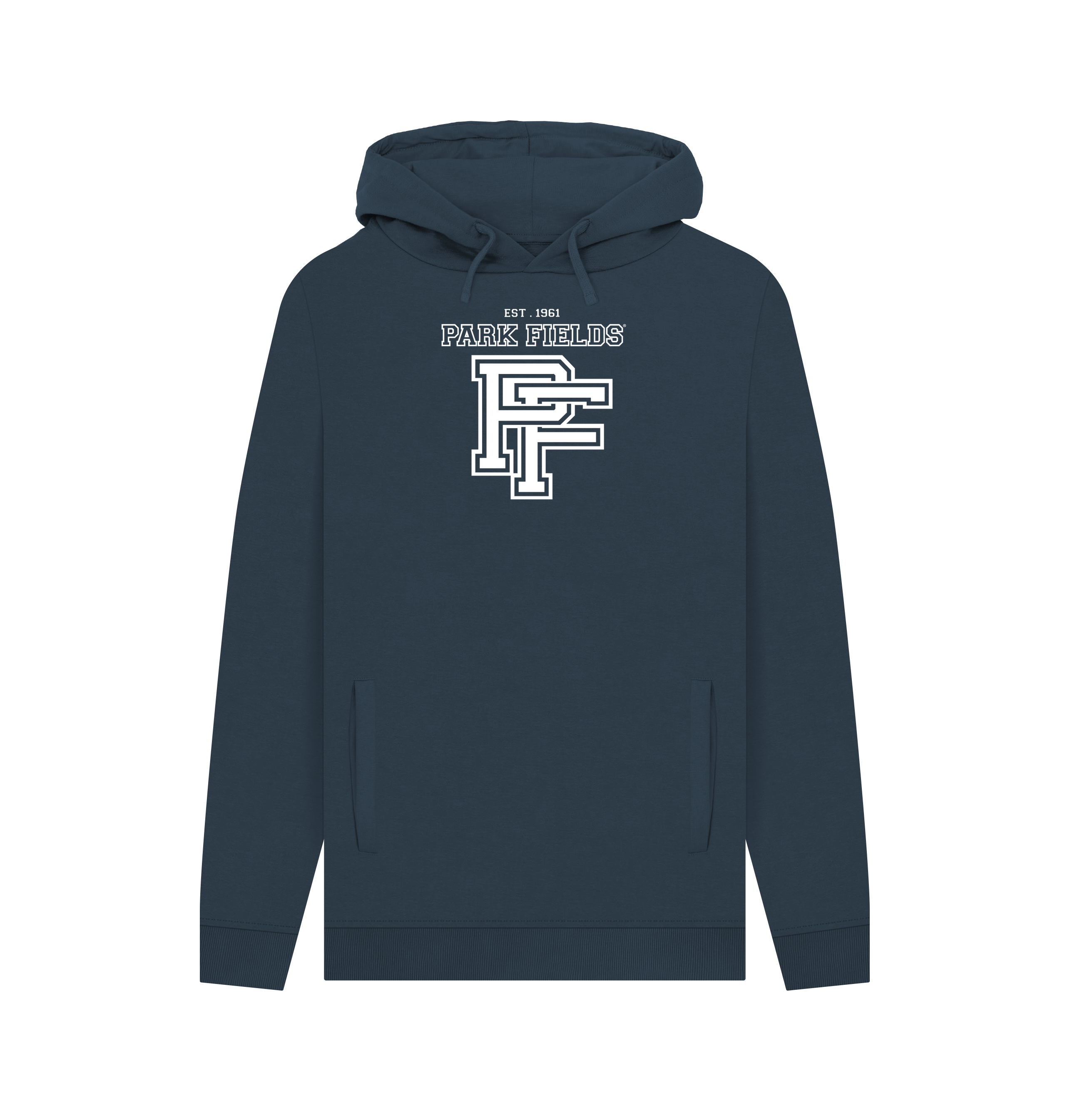 Navy Printed Hoody Front