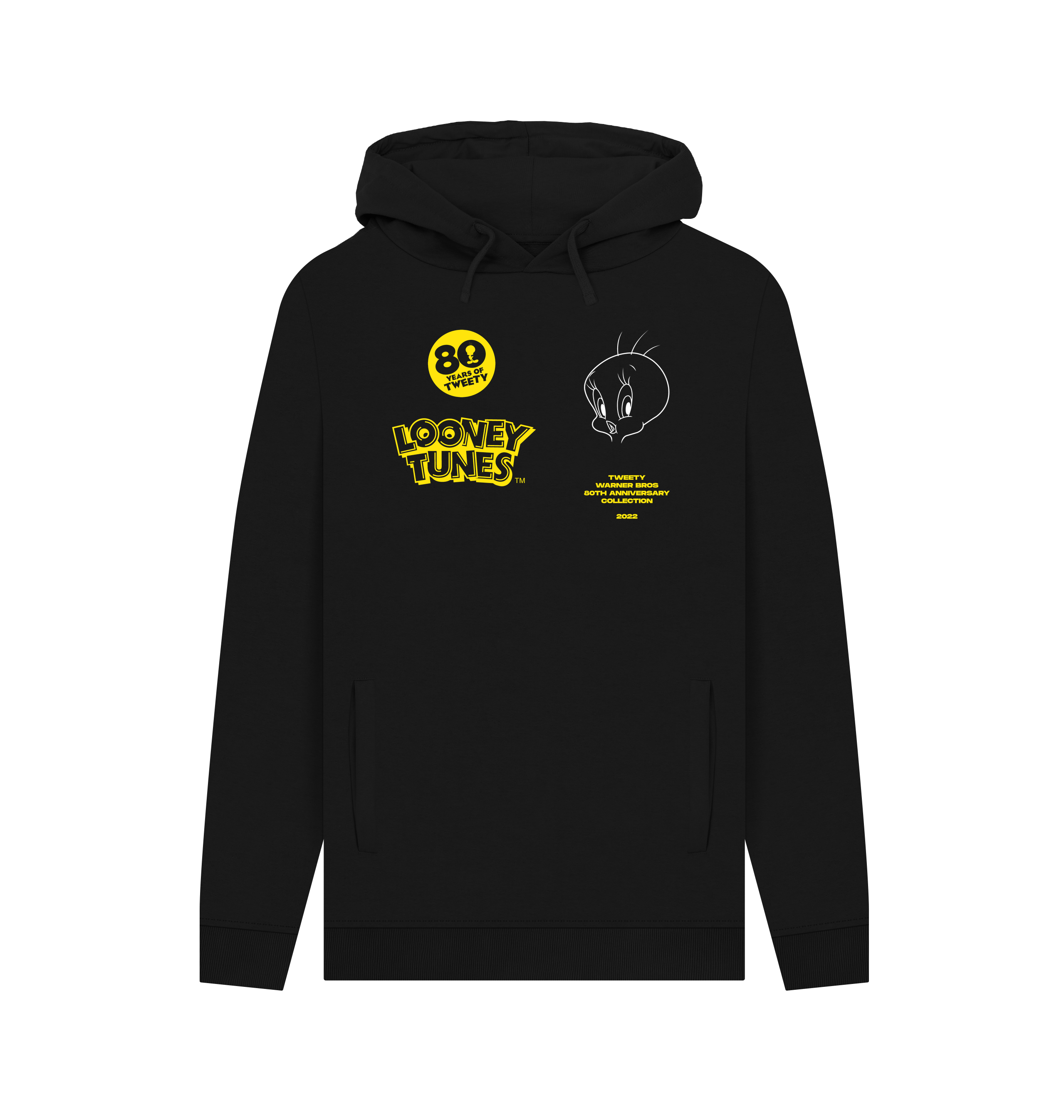 Black Printed Hoody Front