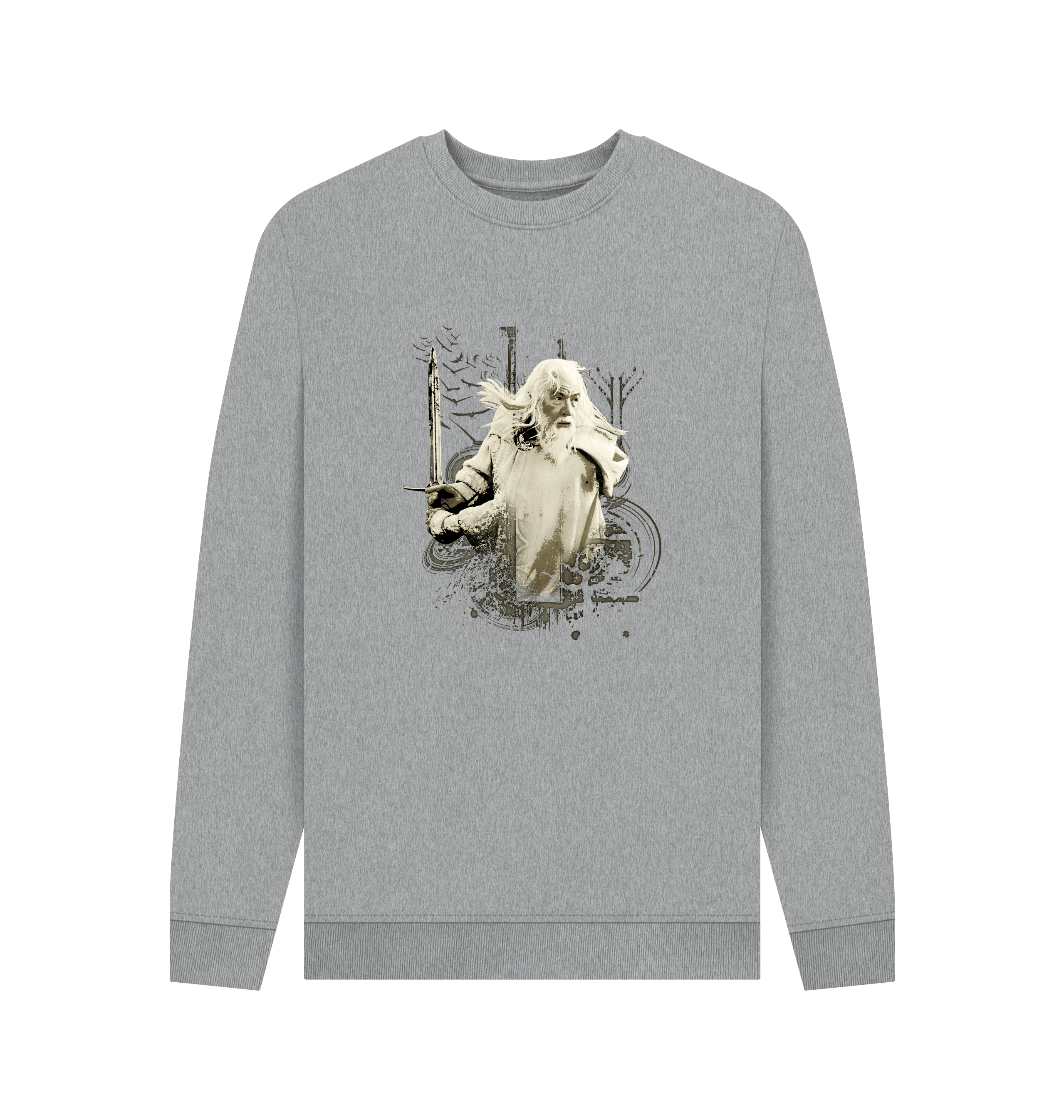 Light Heather Printed Sweater Front