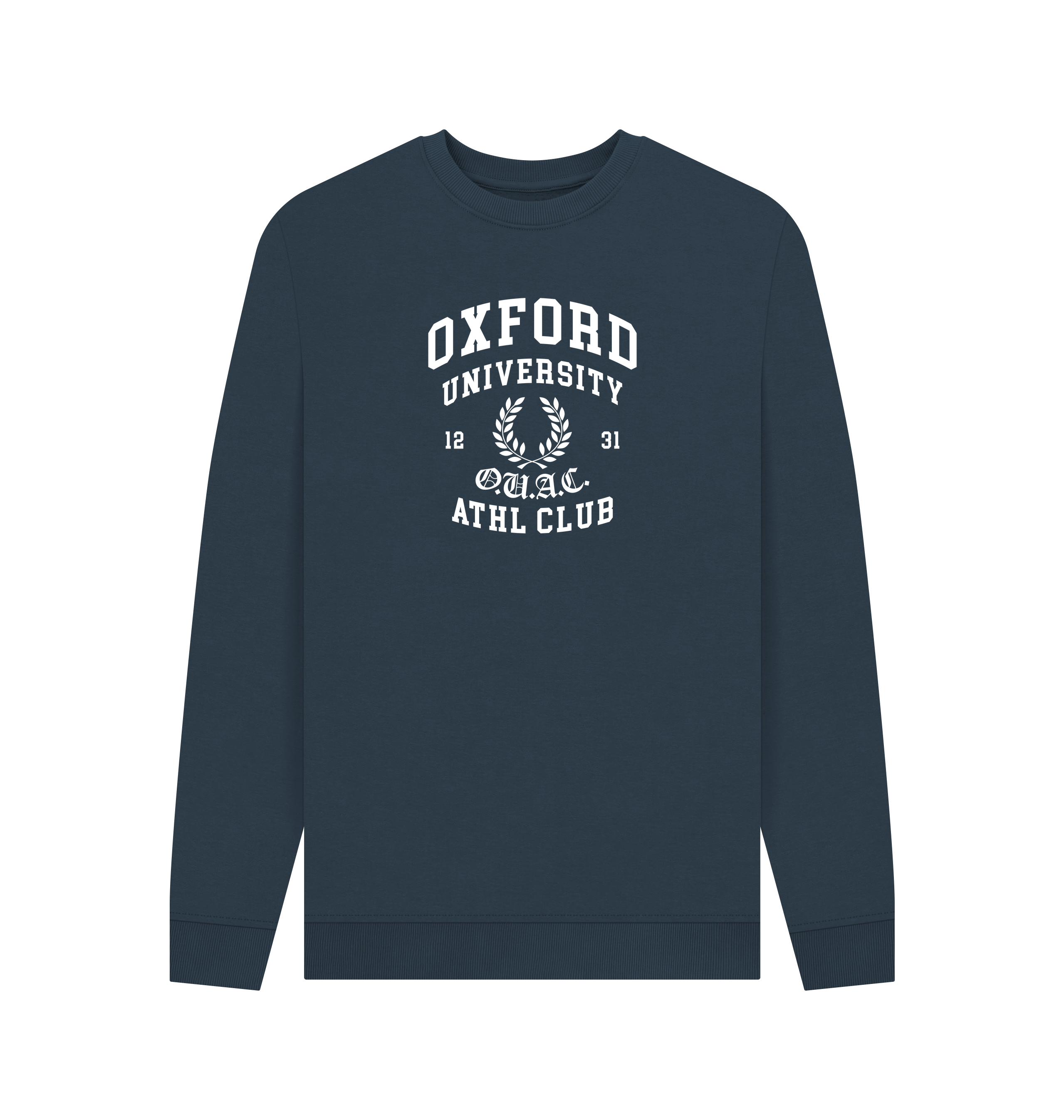 Navy Blue Printed Sweater Front