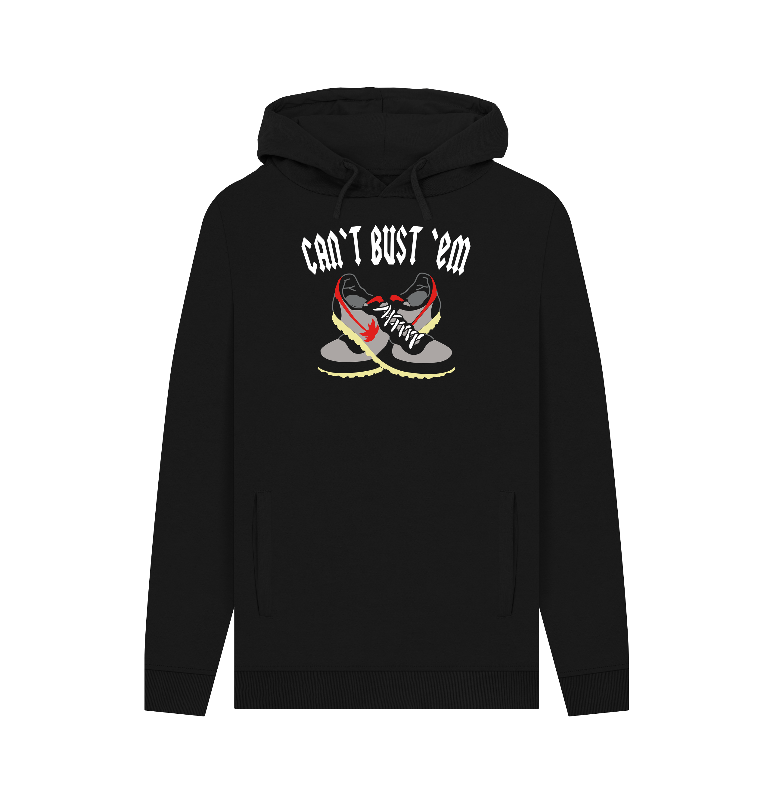 Black Printed Hoody Front