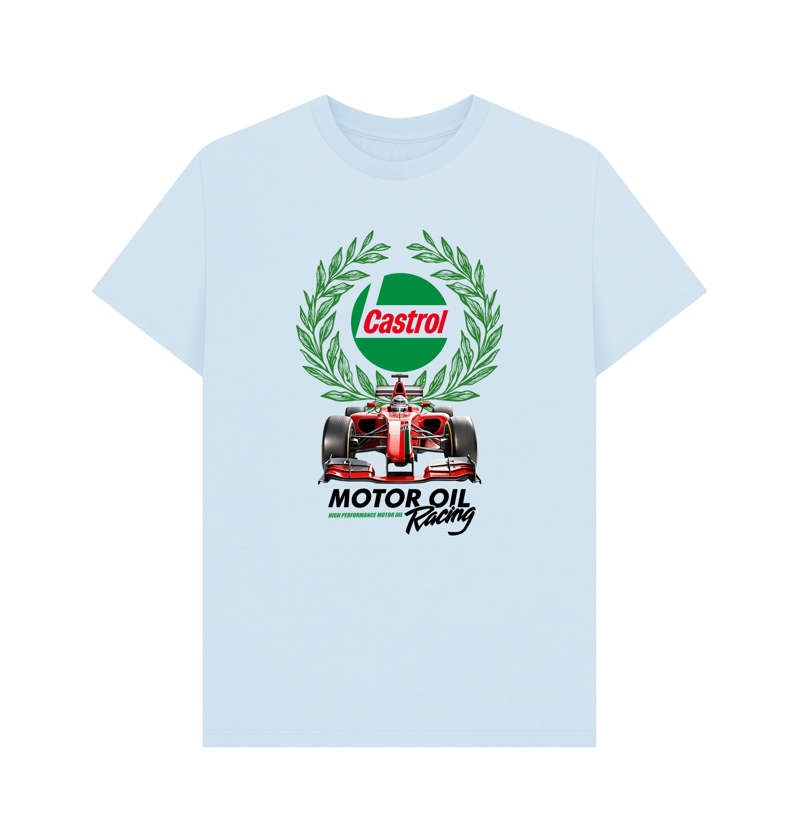 Sky Blue Printed T-shirt Front