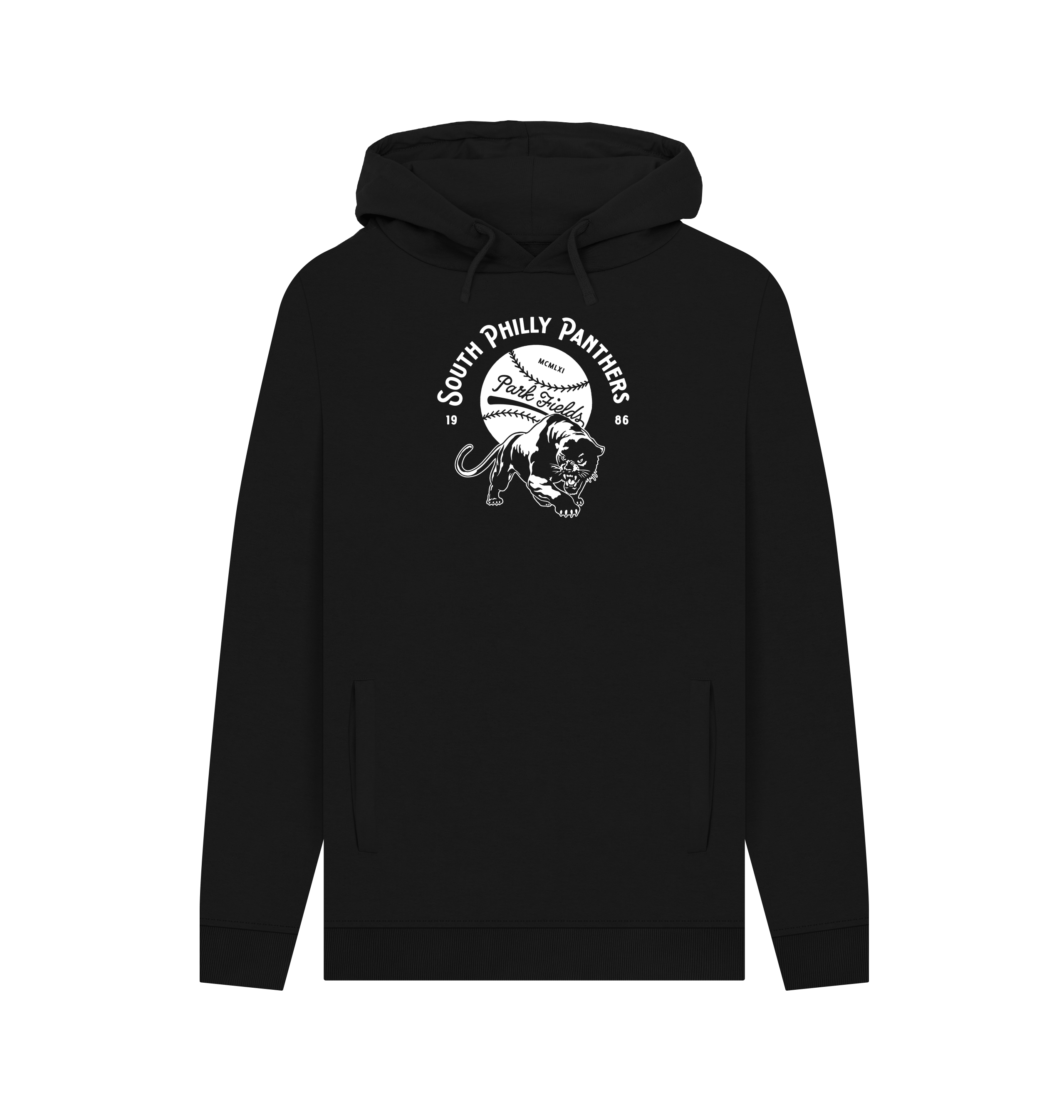 Black Printed Hoody Front