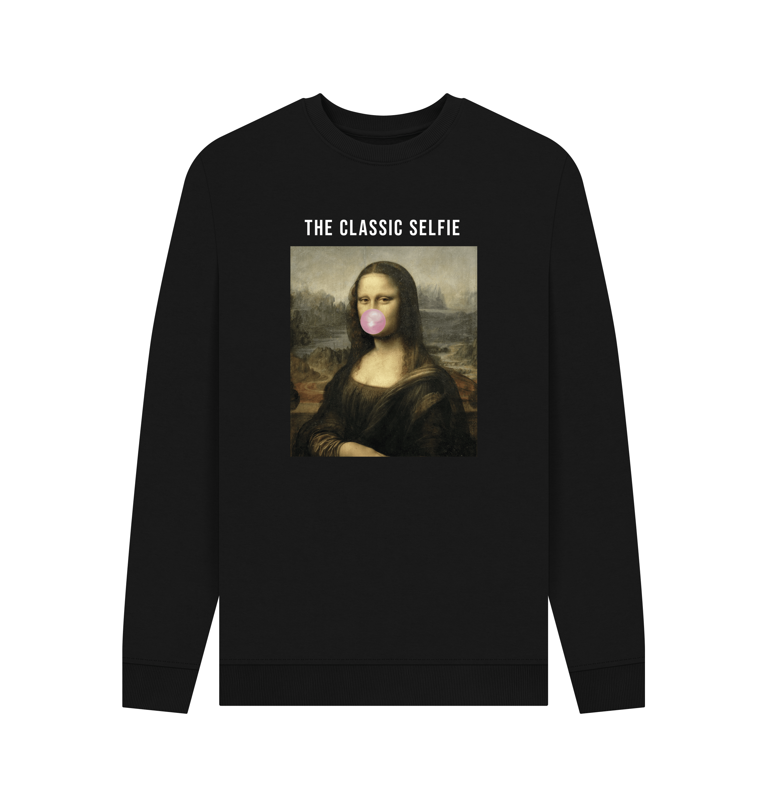 Black Printed Sweater Front