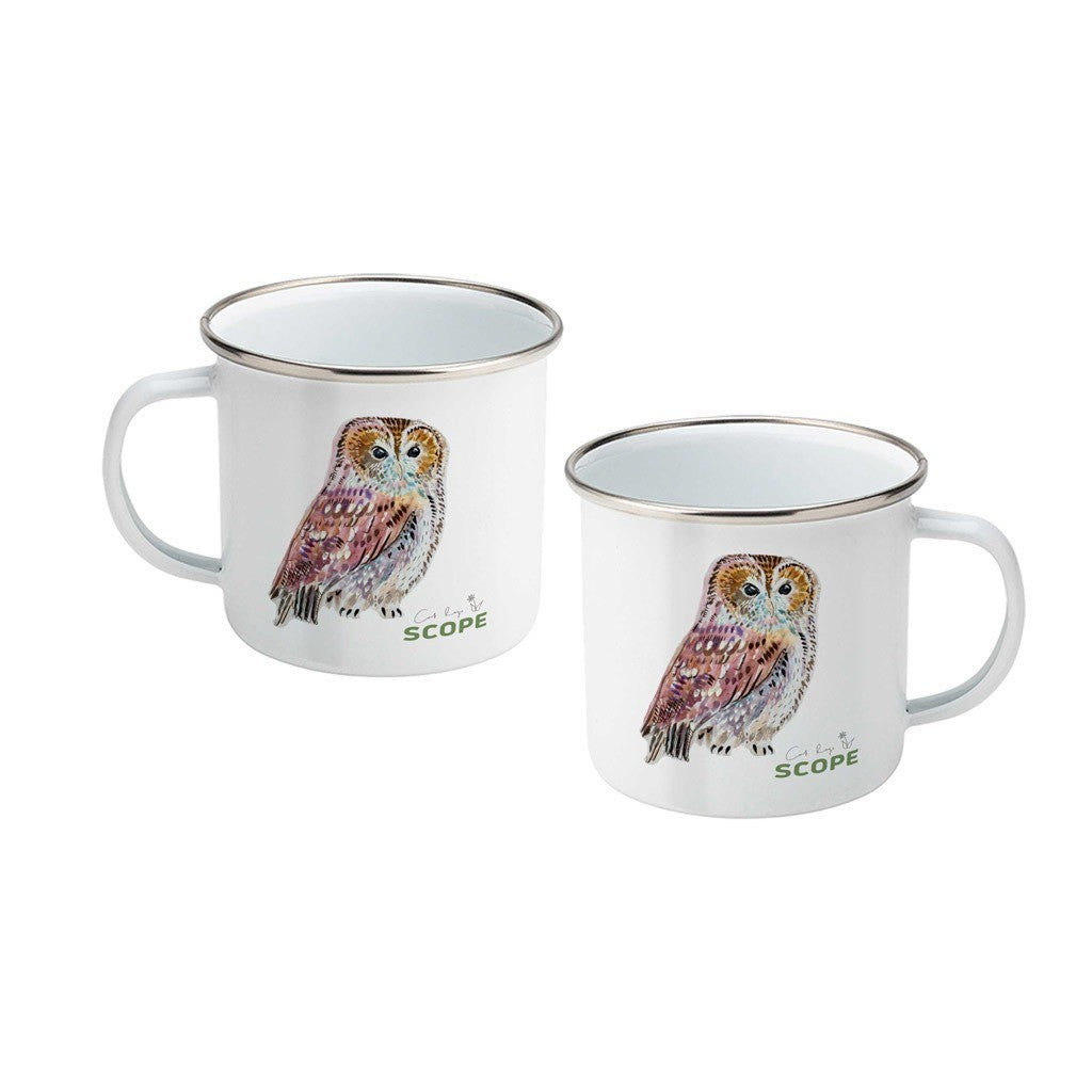Woodland Animals by Badibidu Owl Enamel Mug