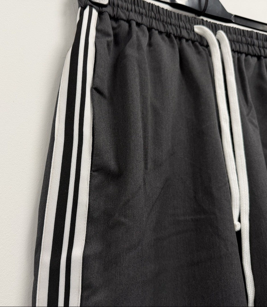 NOISY MAY Wide Leg Side Stripe Trousers L Petite Dark Grey