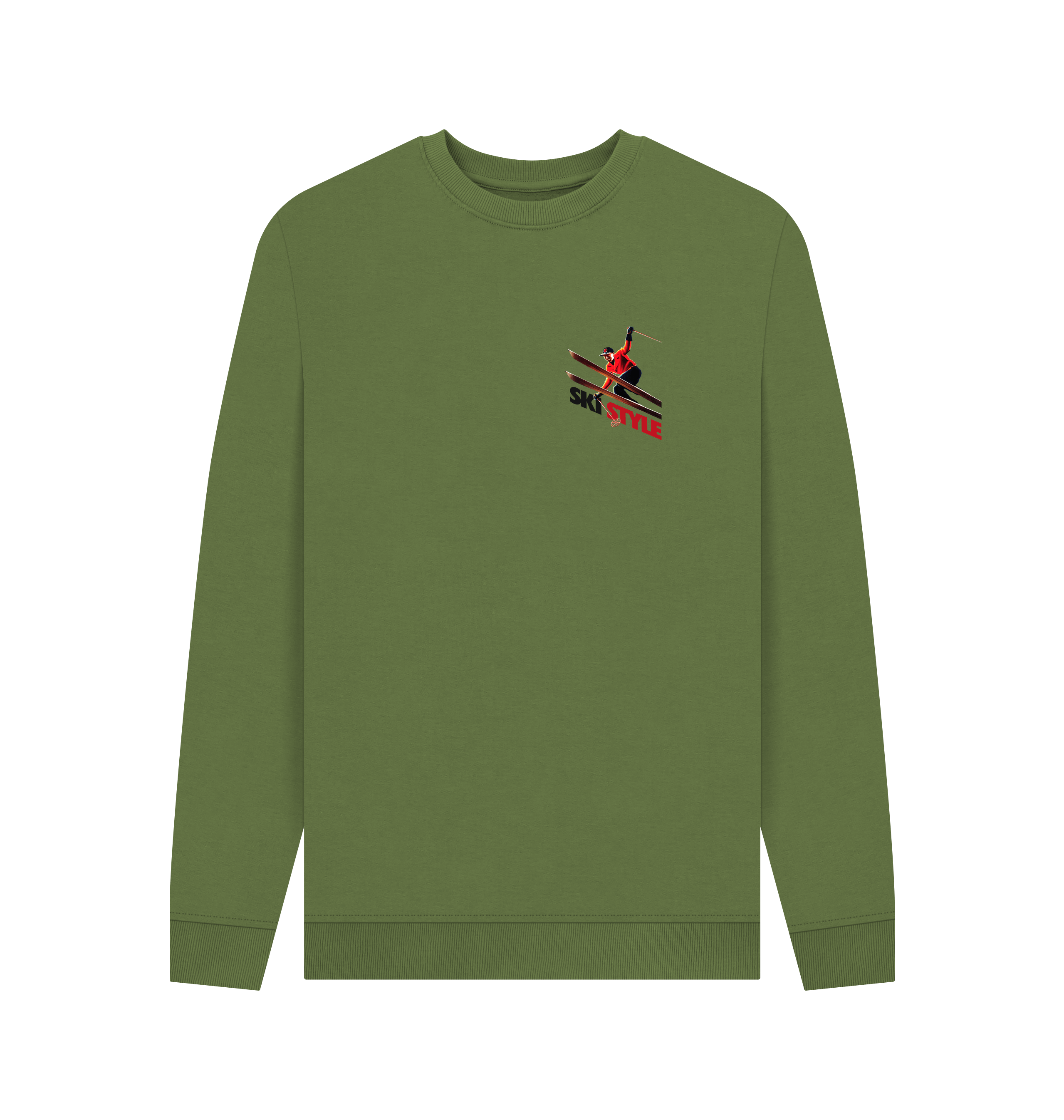 Khaki Printed Sweater Front