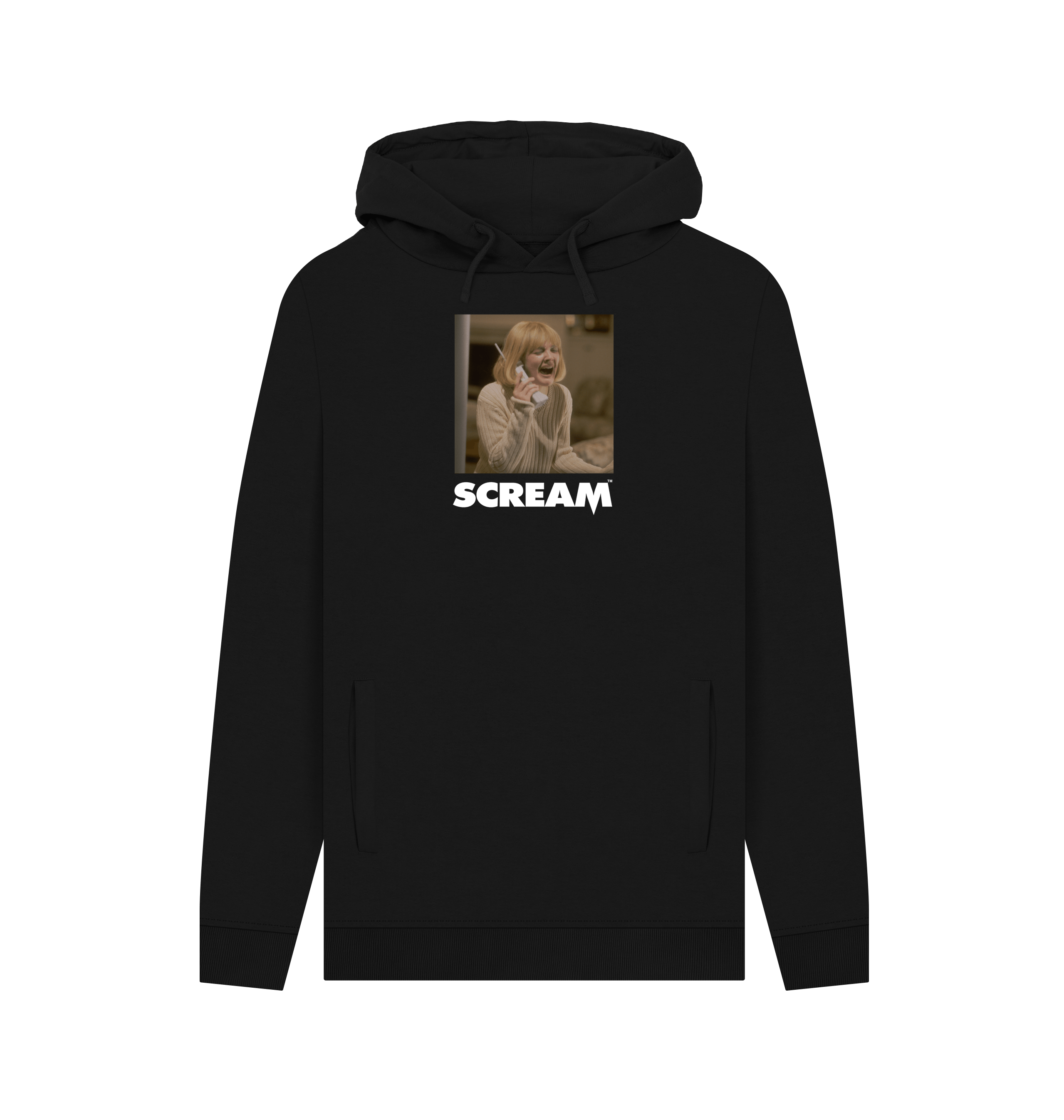 Black Printed Hoody Front