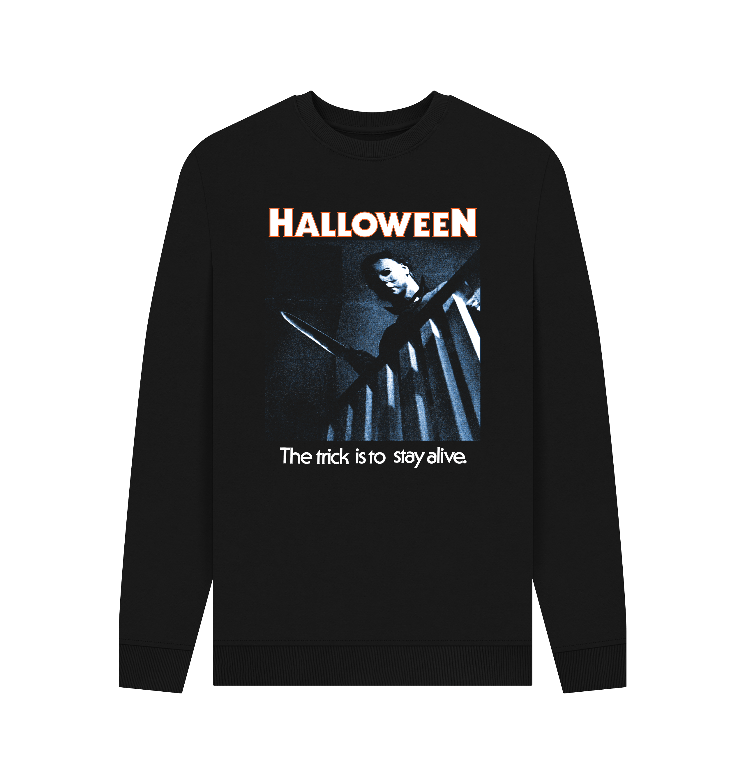 Black Printed Sweater Front