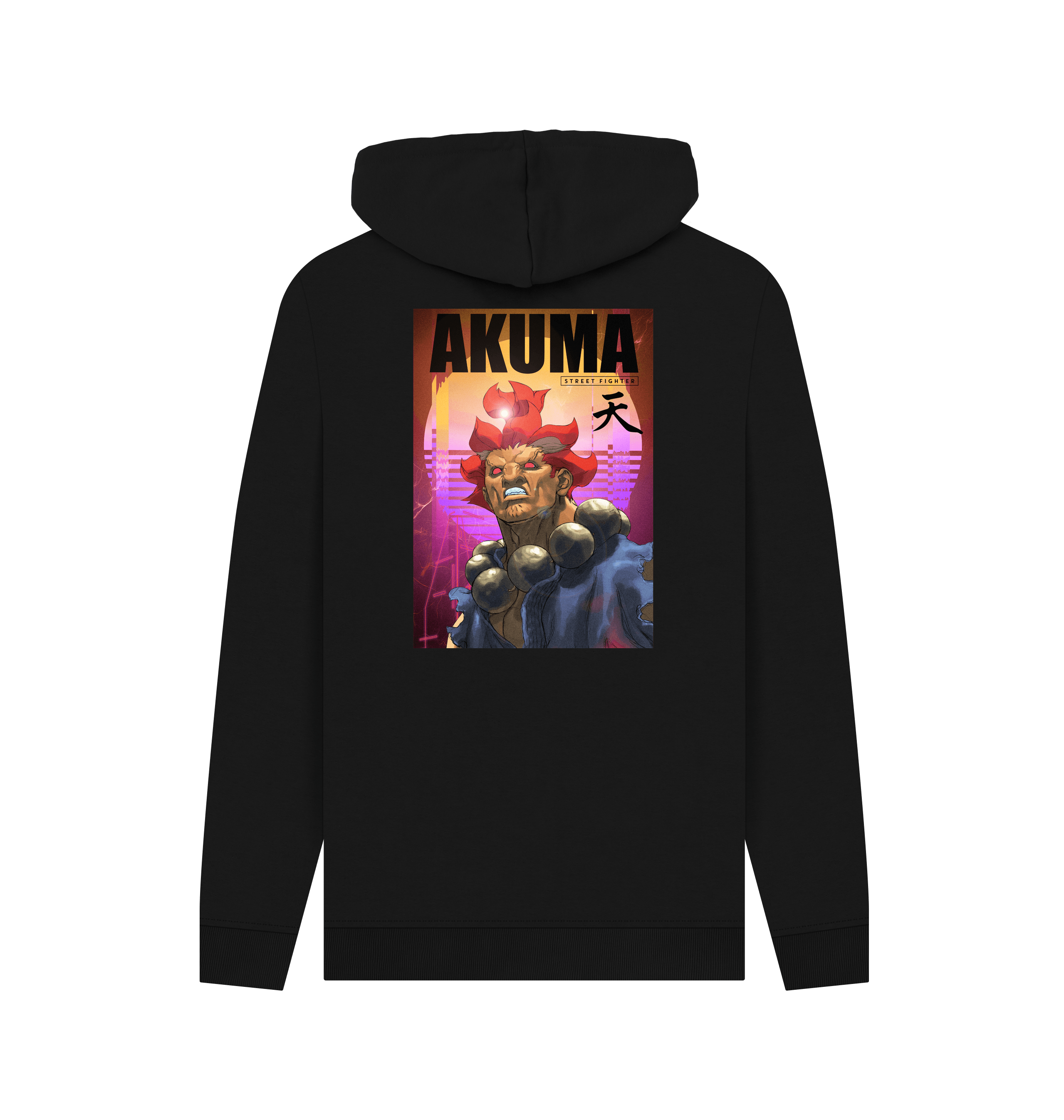 Black Printed Hoody Back