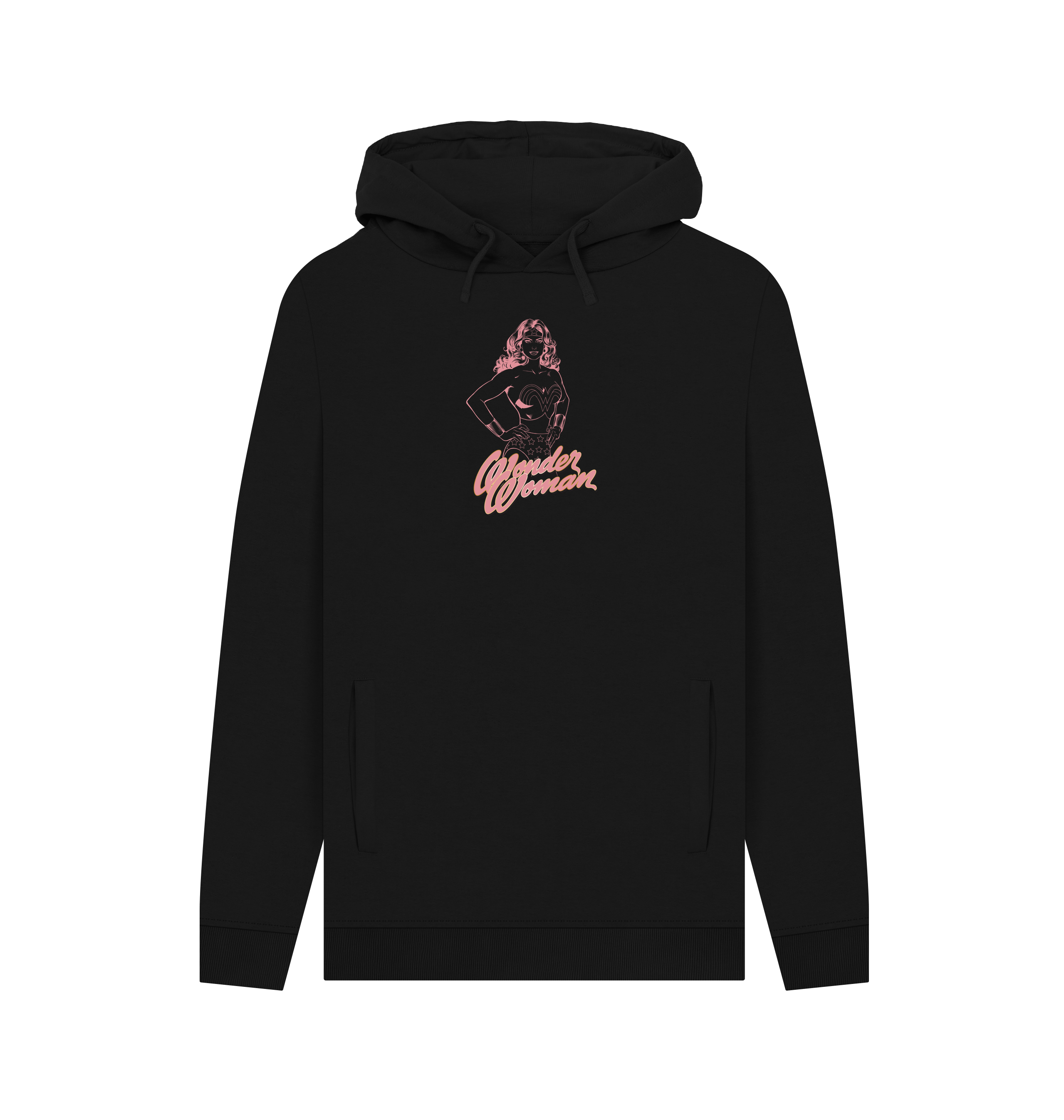 Black Printed Hoody Front