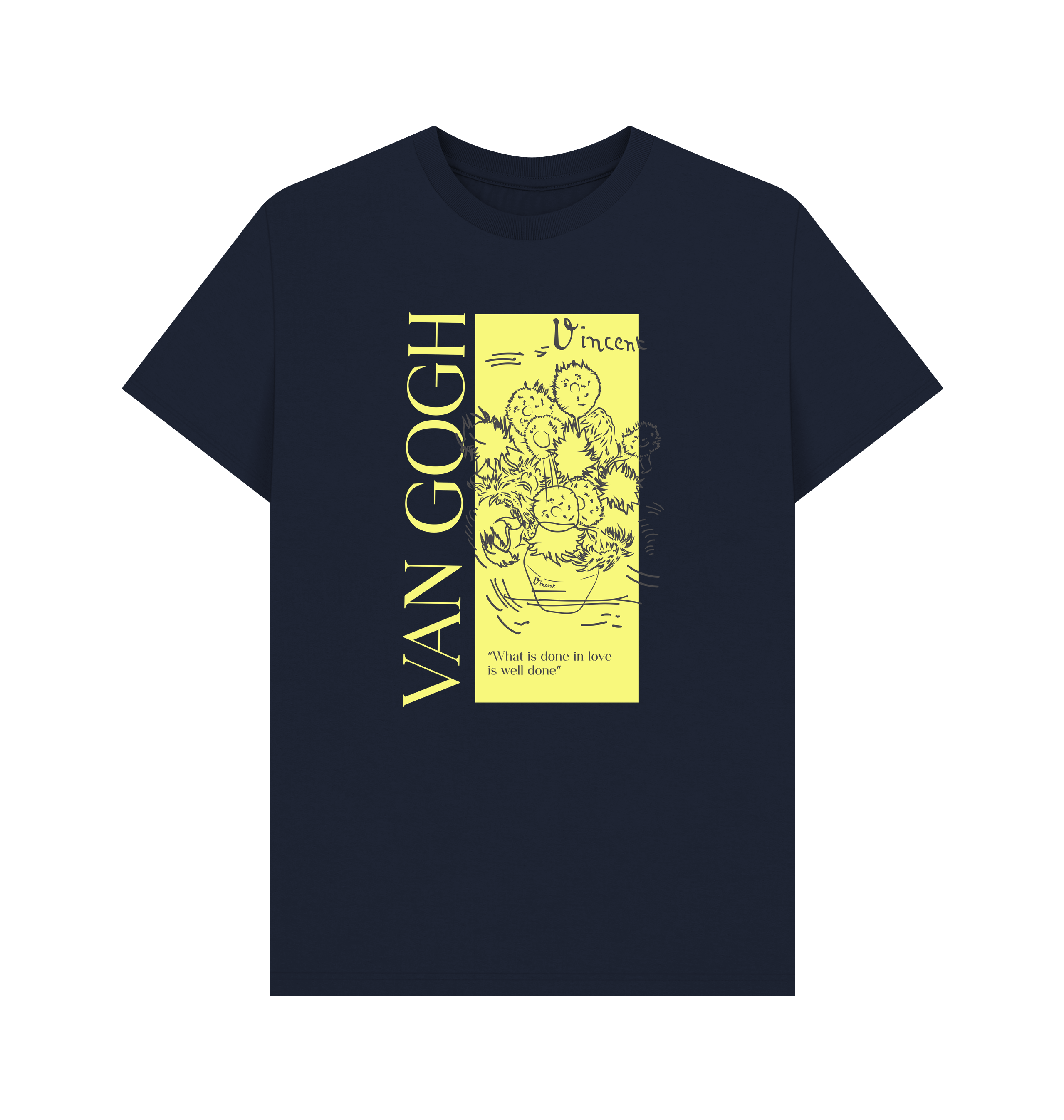 Navy Blue Printed T-shirt Front