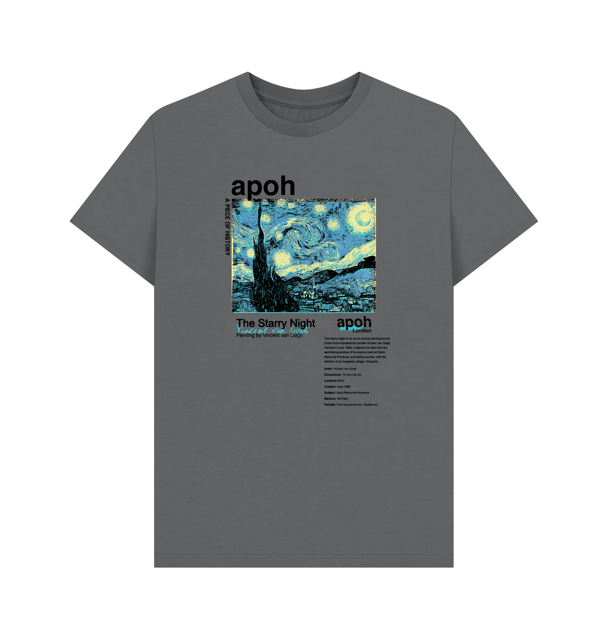 Slate Grey Printed T-shirt Front