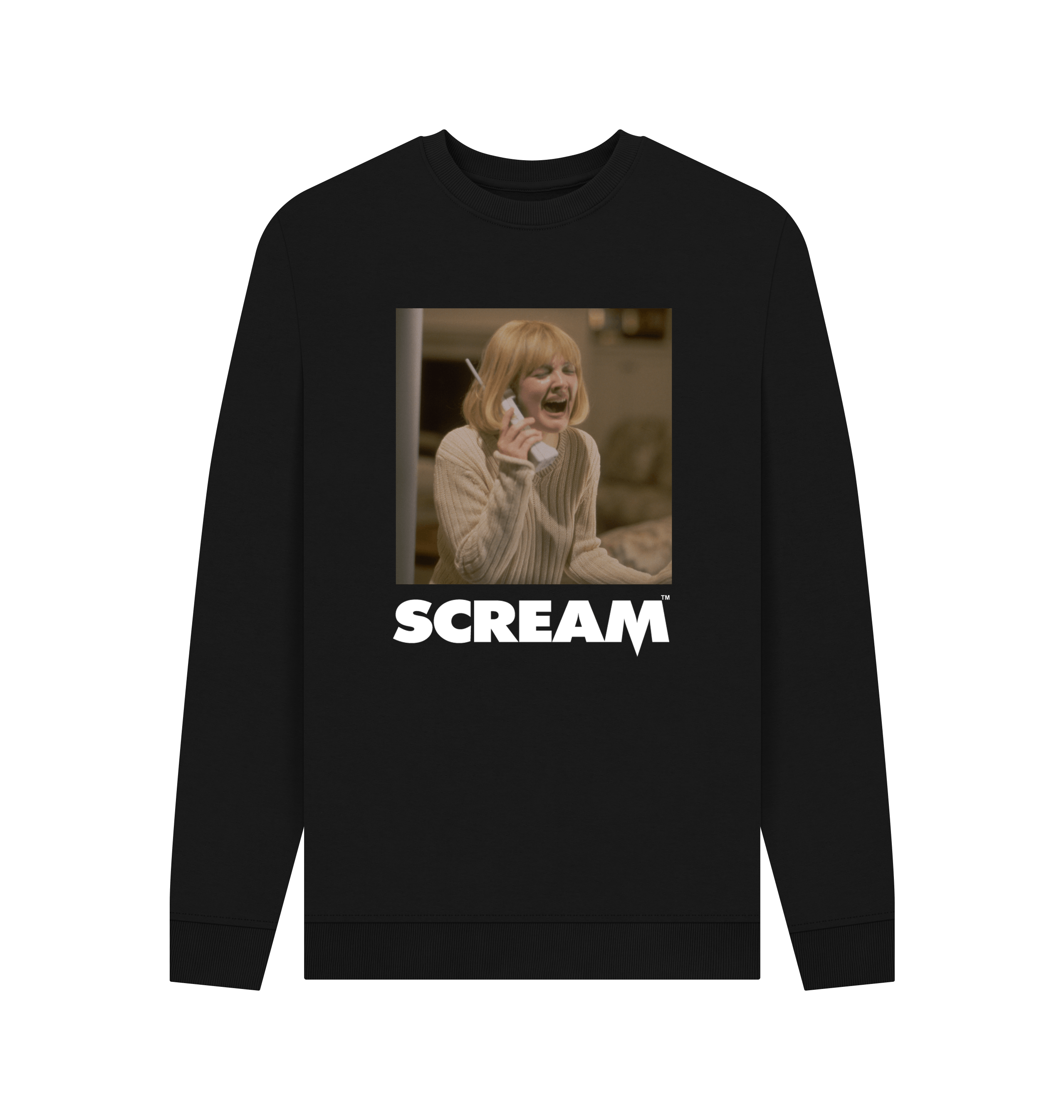 Black Printed Sweater Front