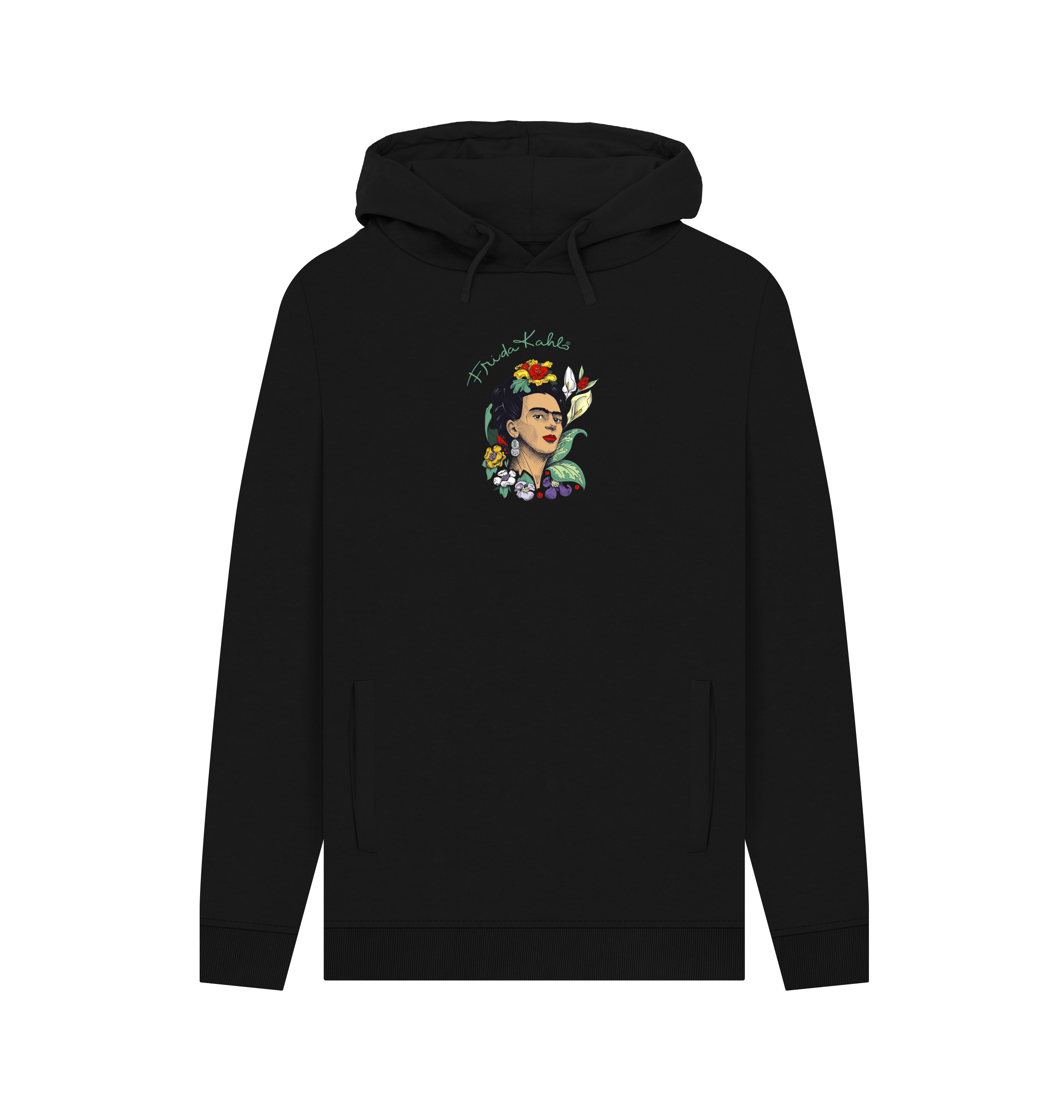 Black Printed Hoody Front