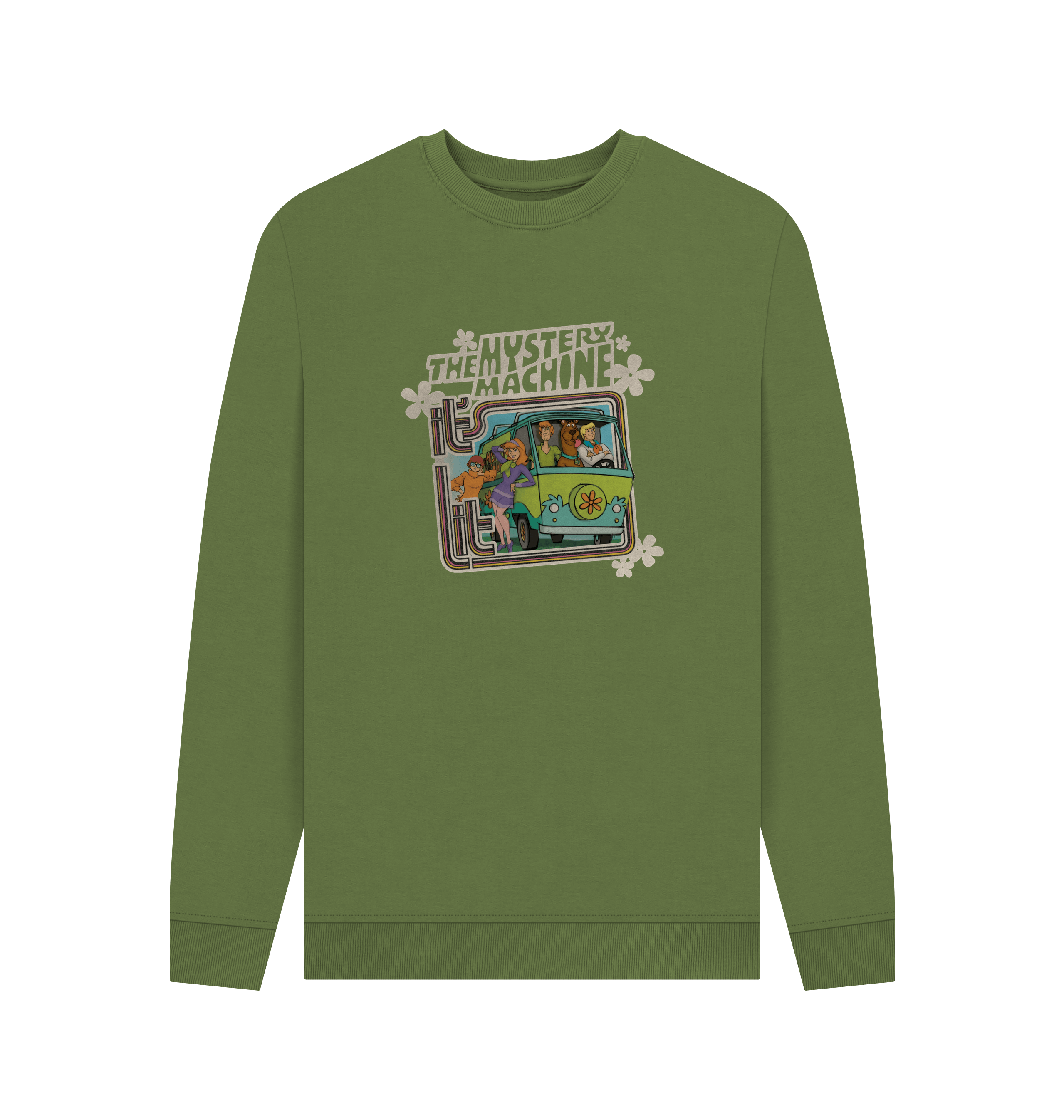 Khaki Printed Sweater Front