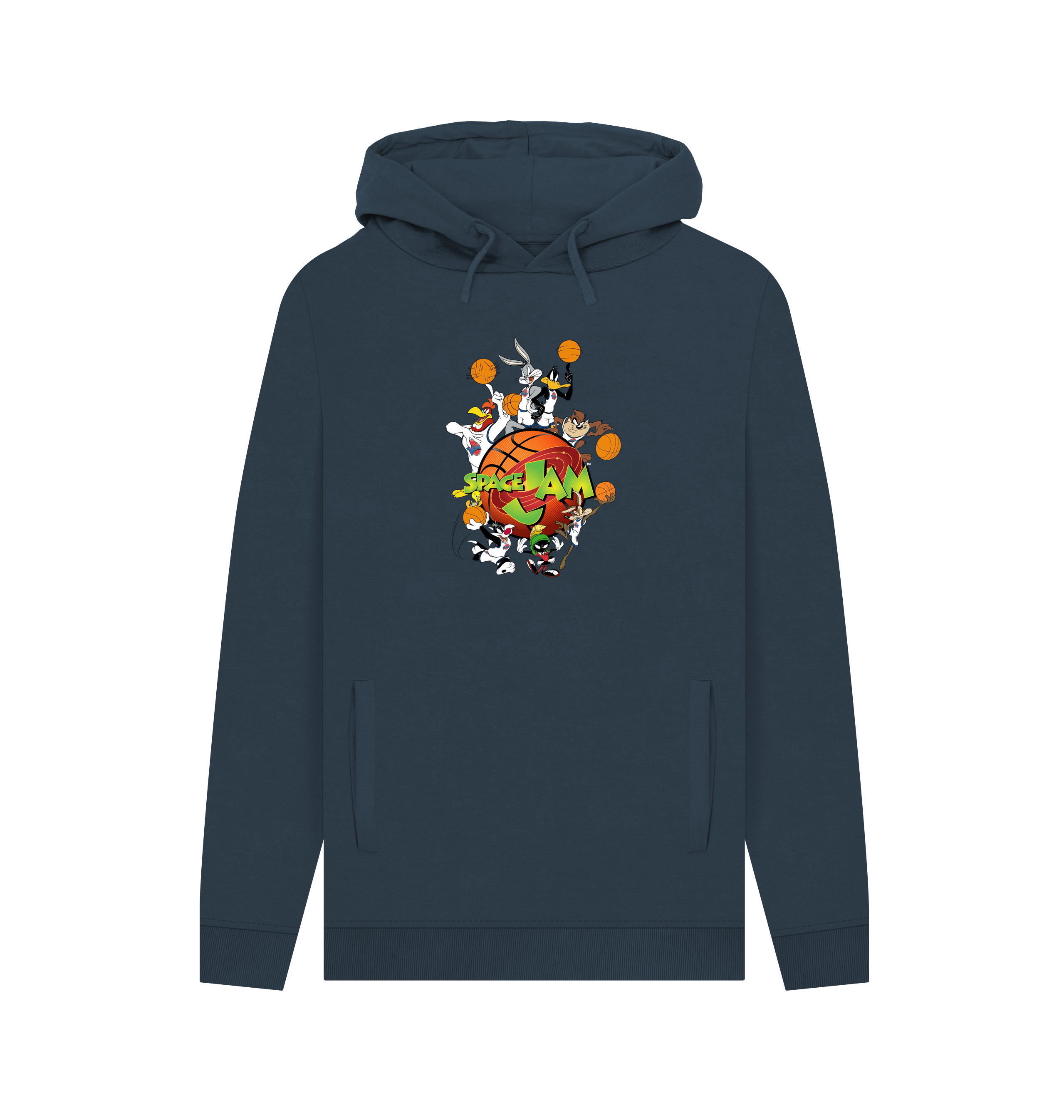 Navy Printed Hoody Front