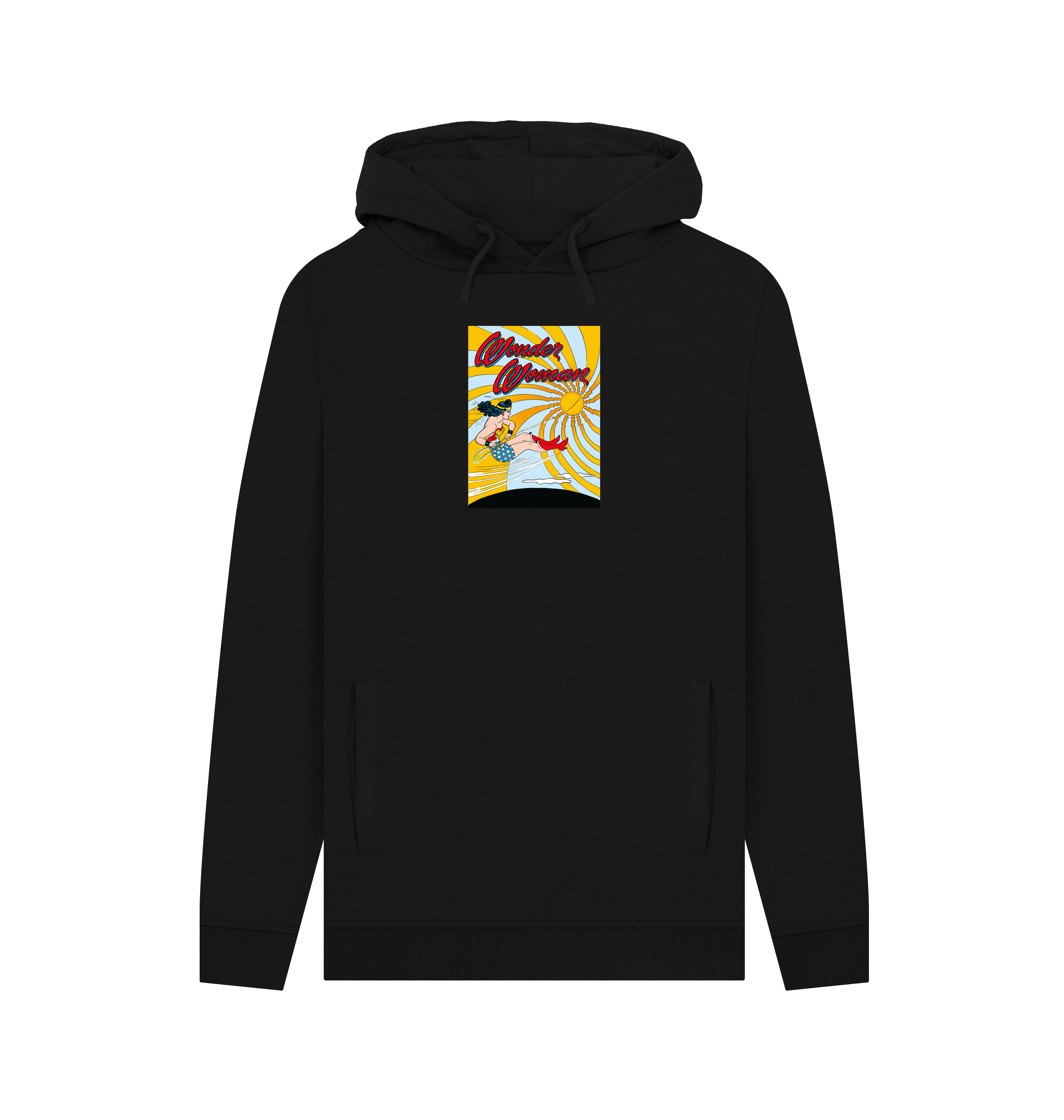 Black Printed Hoody Front