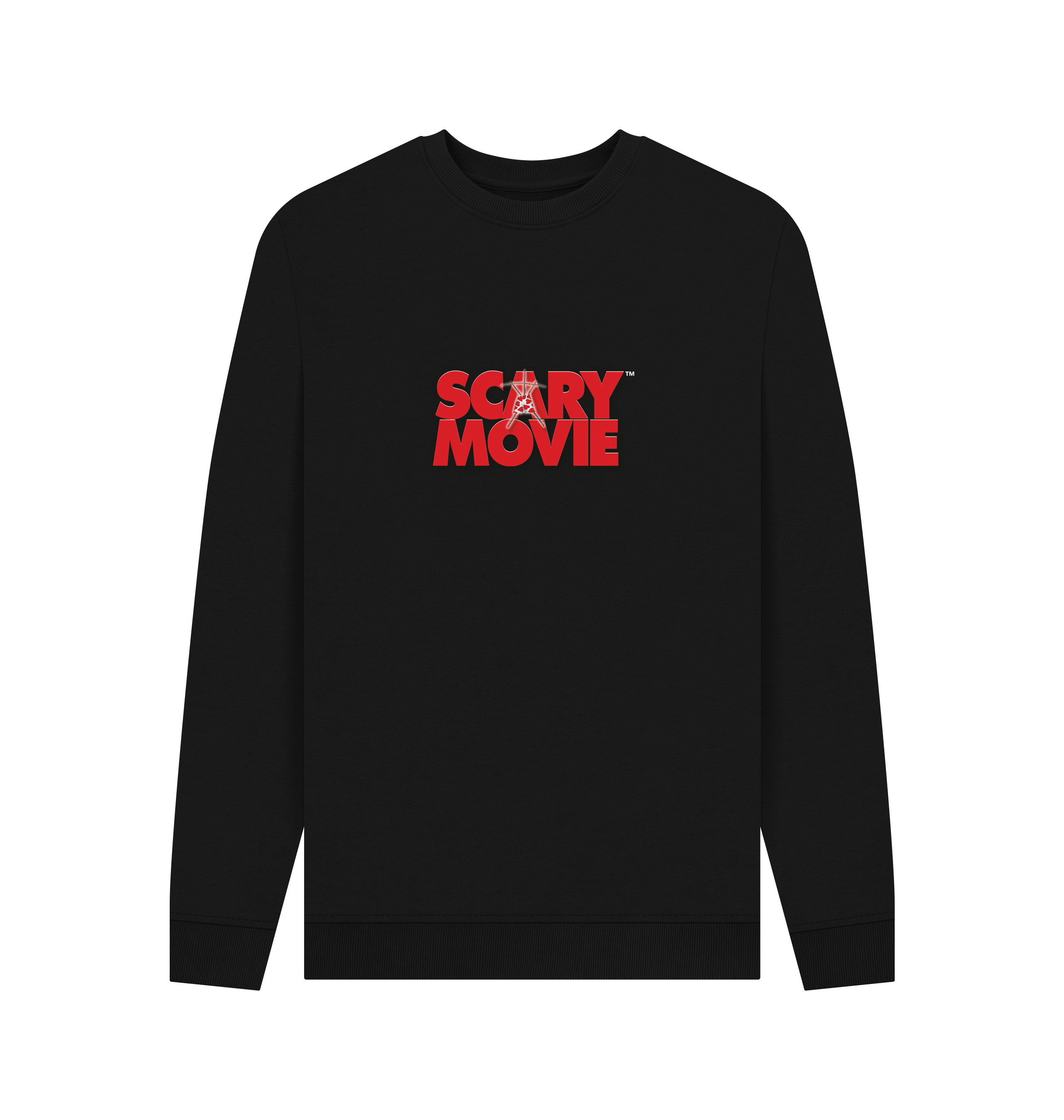 Black Printed Sweater Front