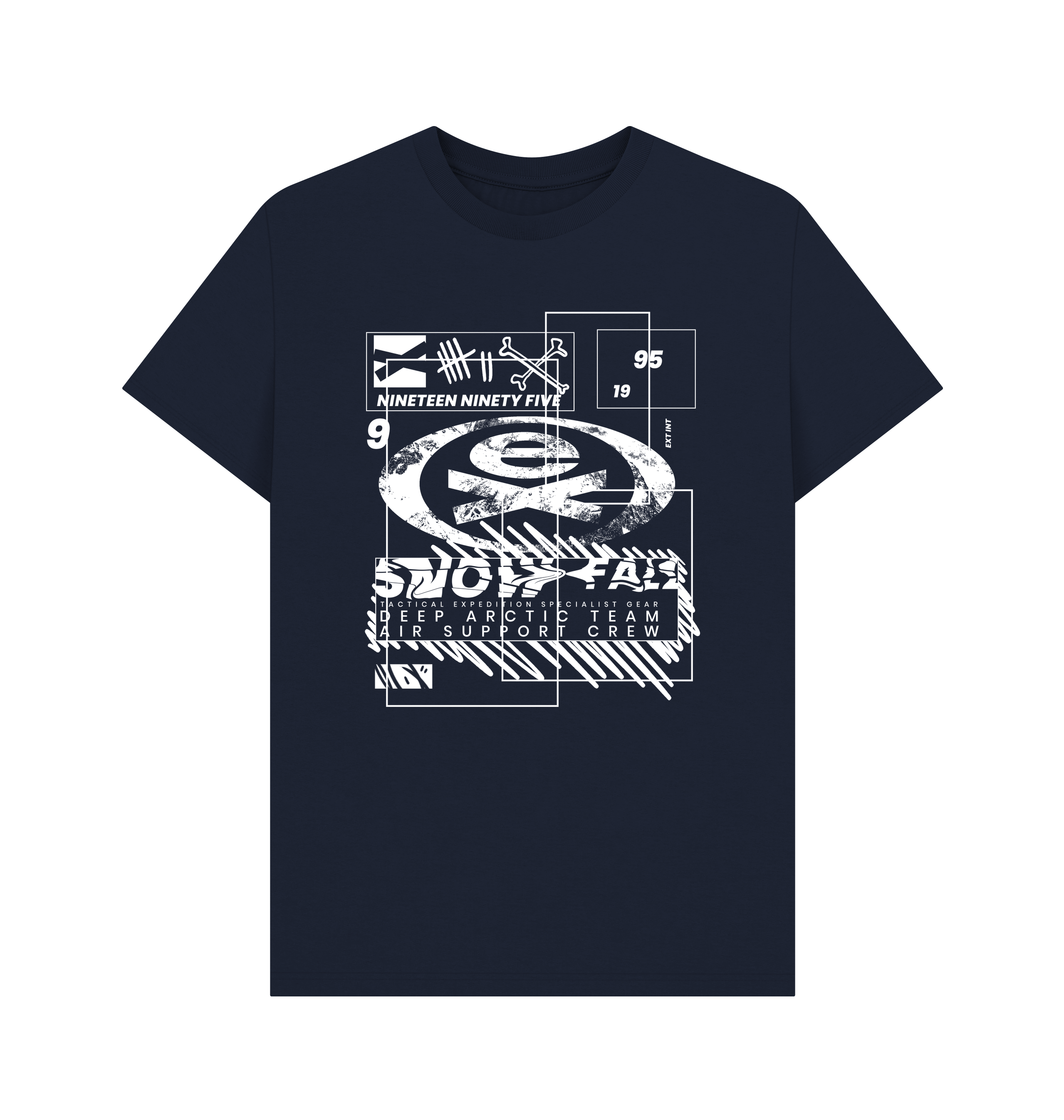Navy Blue Printed T-shirt Front