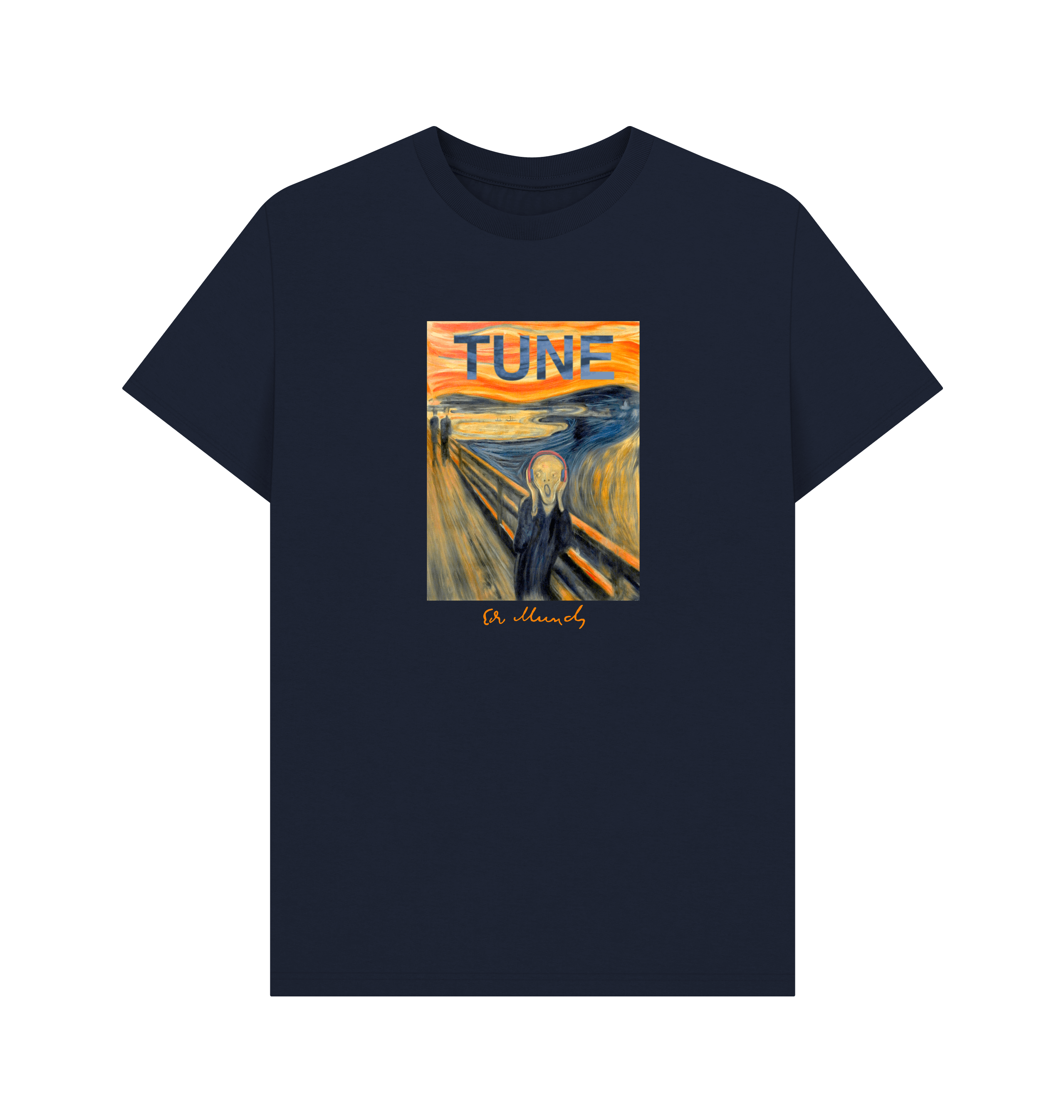 Navy Blue Printed T-shirt Front