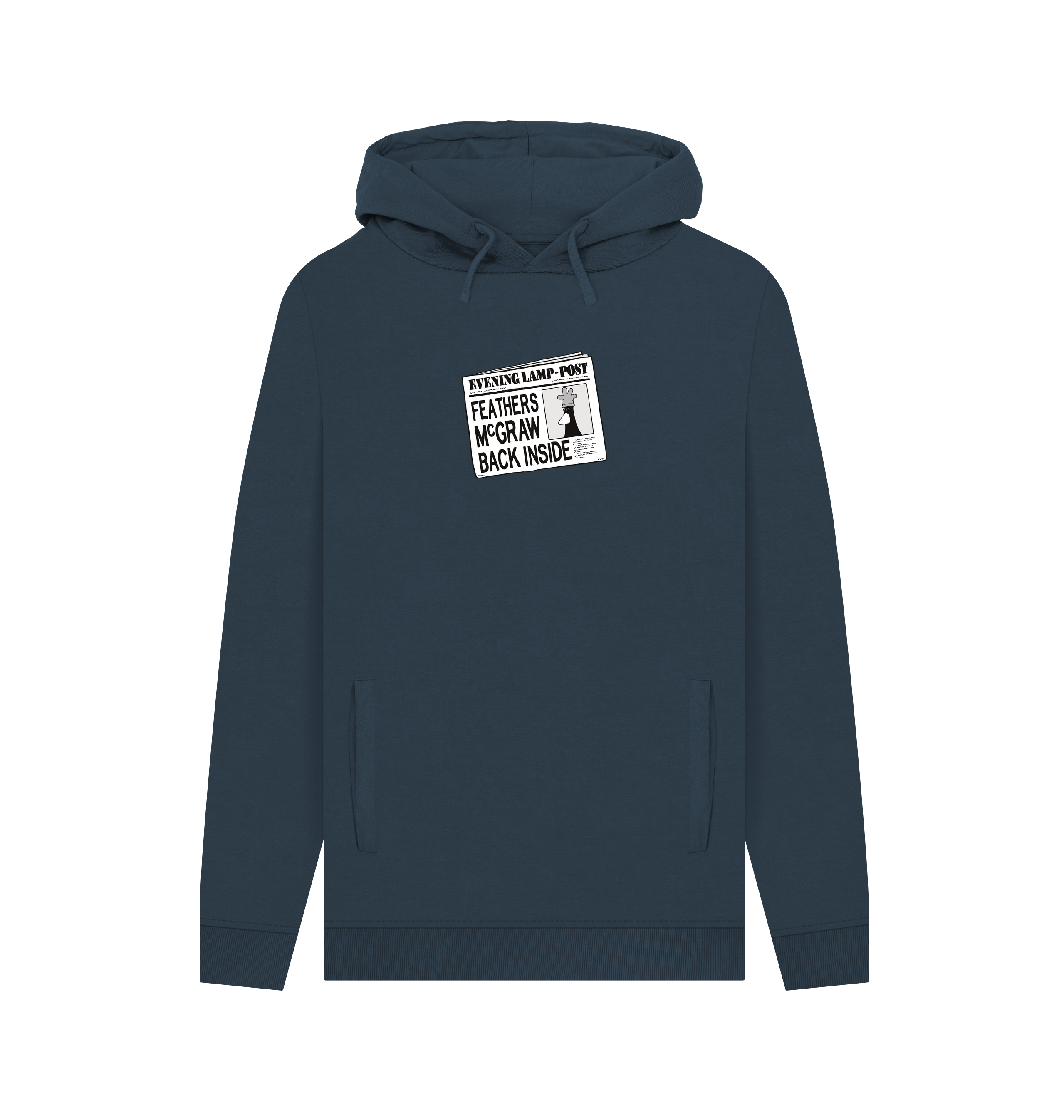 Navy Printed Hoody Front