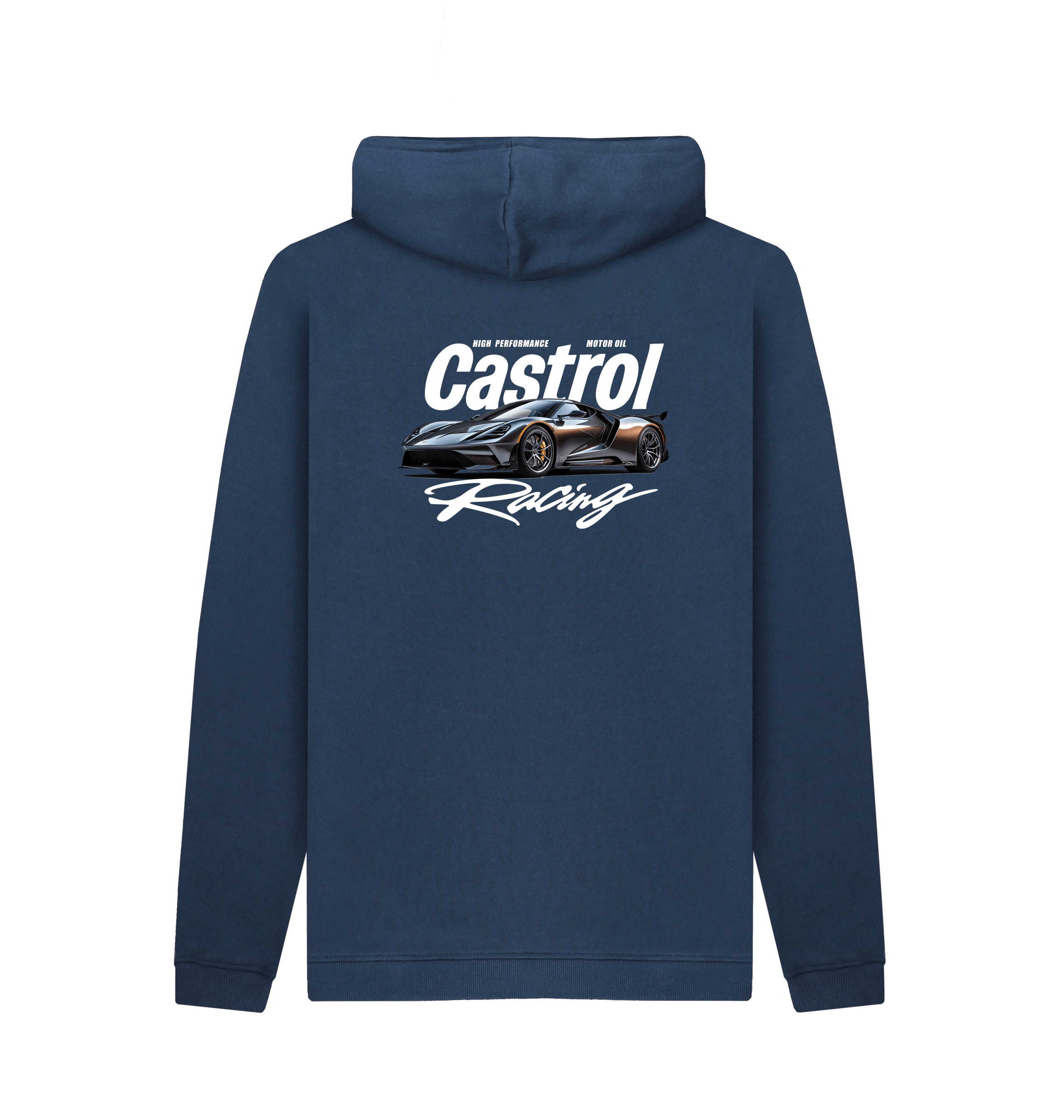 Navy Printed Hoody Back