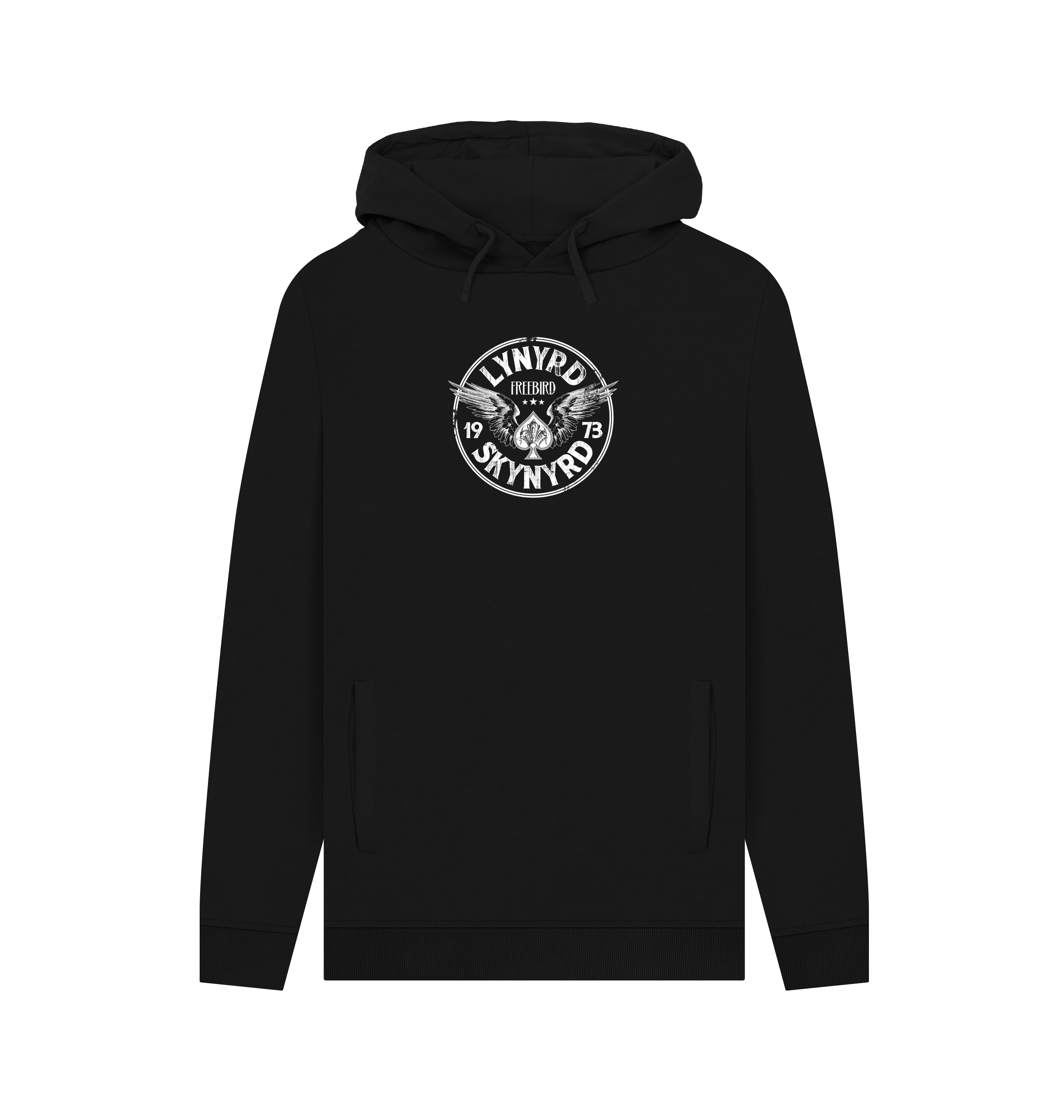Black Printed Hoody Front