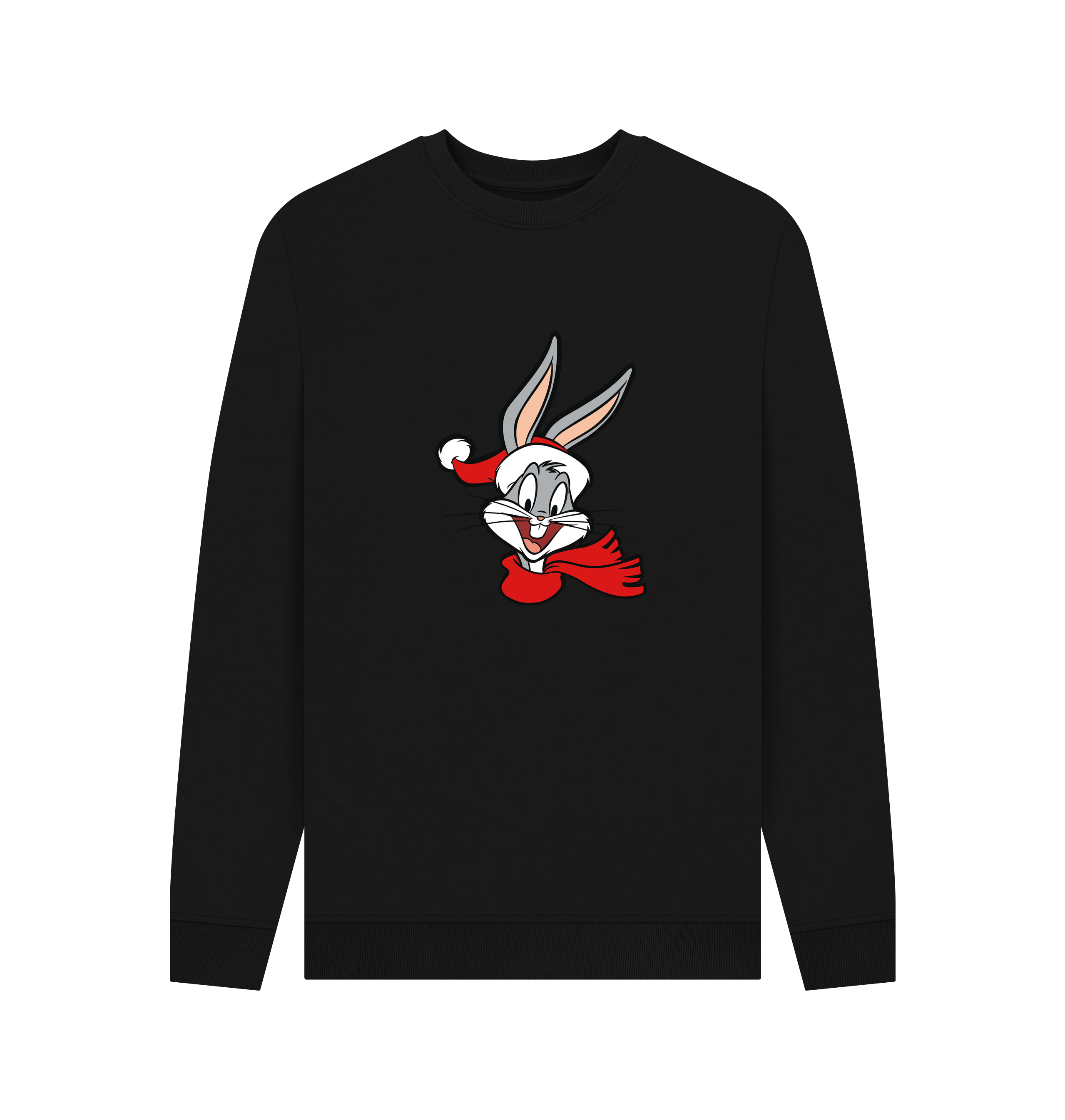 Black Printed Sweater Front