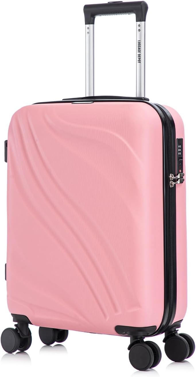 LUGGAGE DEPOT Carry-On Hard Shell Suitcase 20in Pink