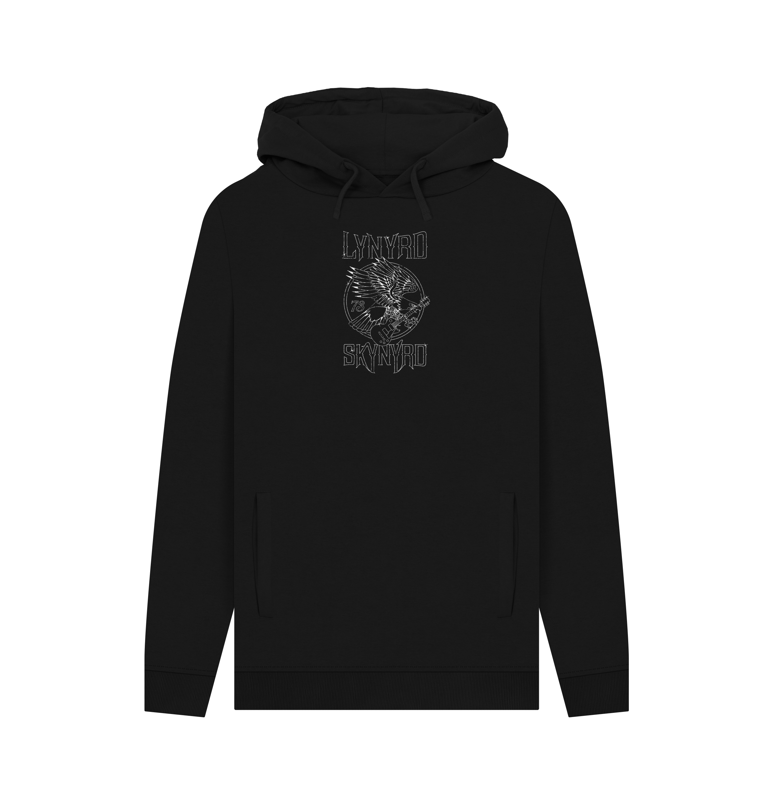 Black Printed Hoody Front