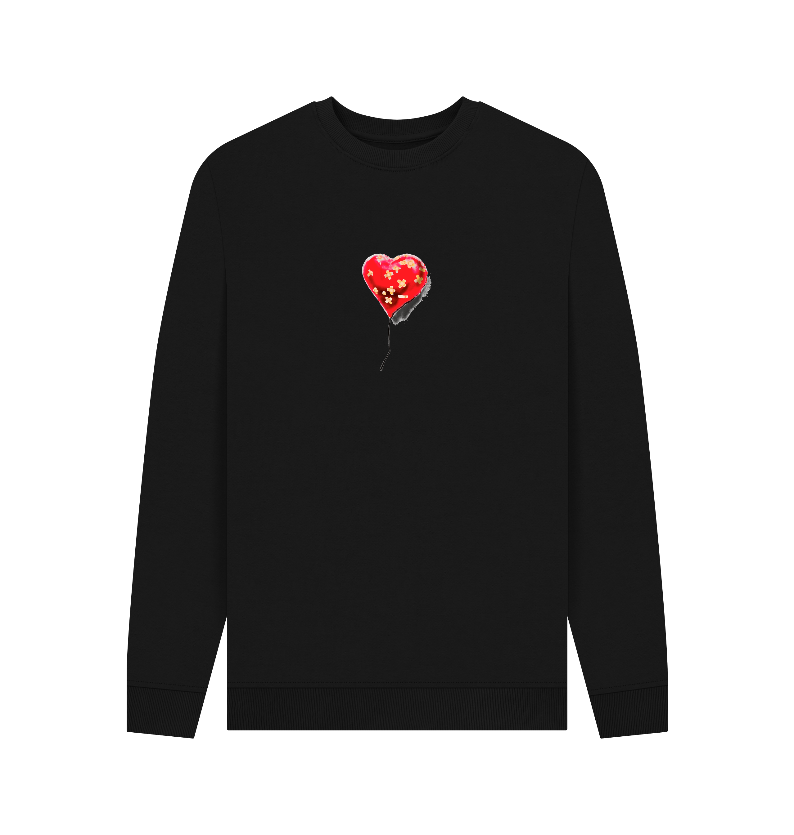 Black Printed Sweater Front