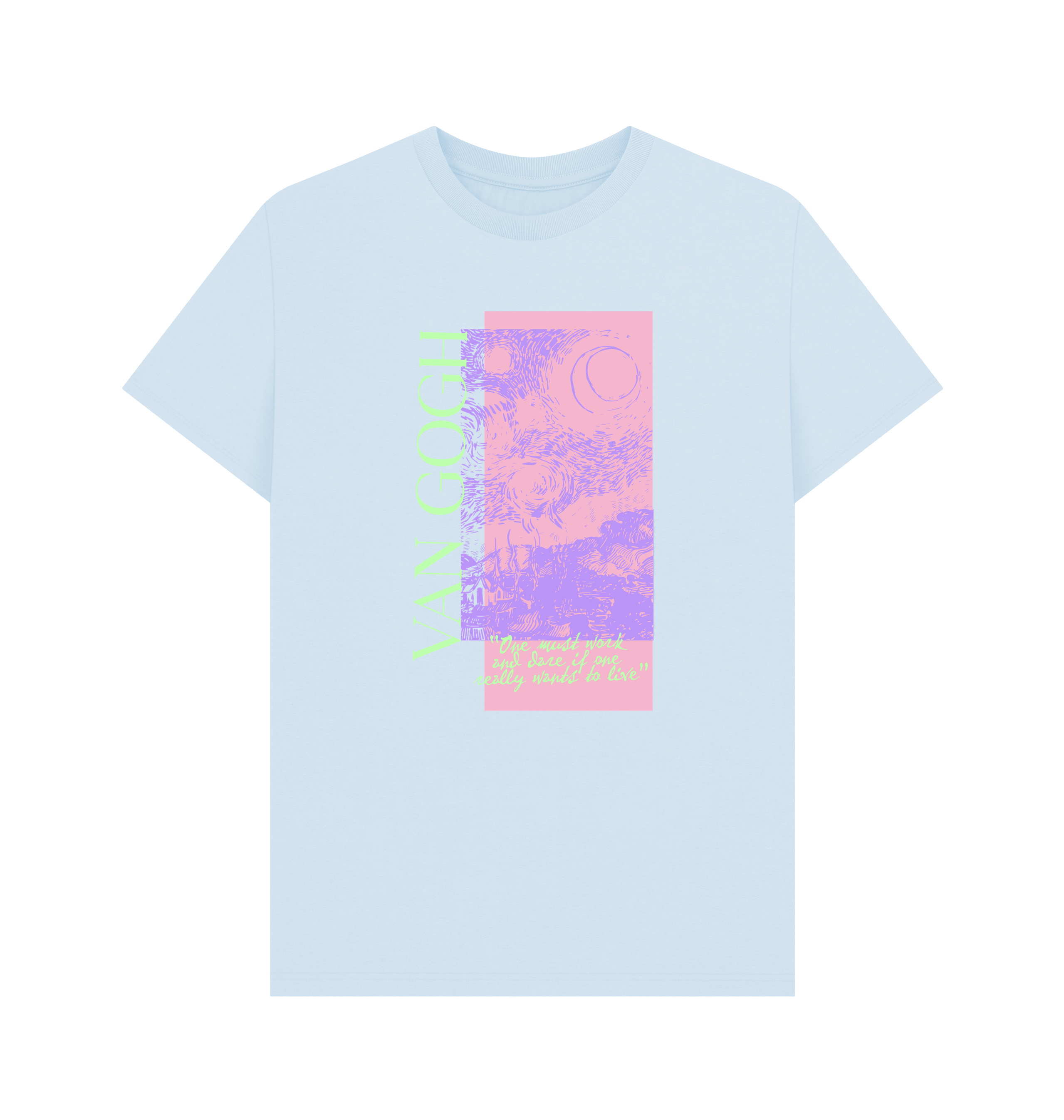 Sky Blue Printed T-shirt Front