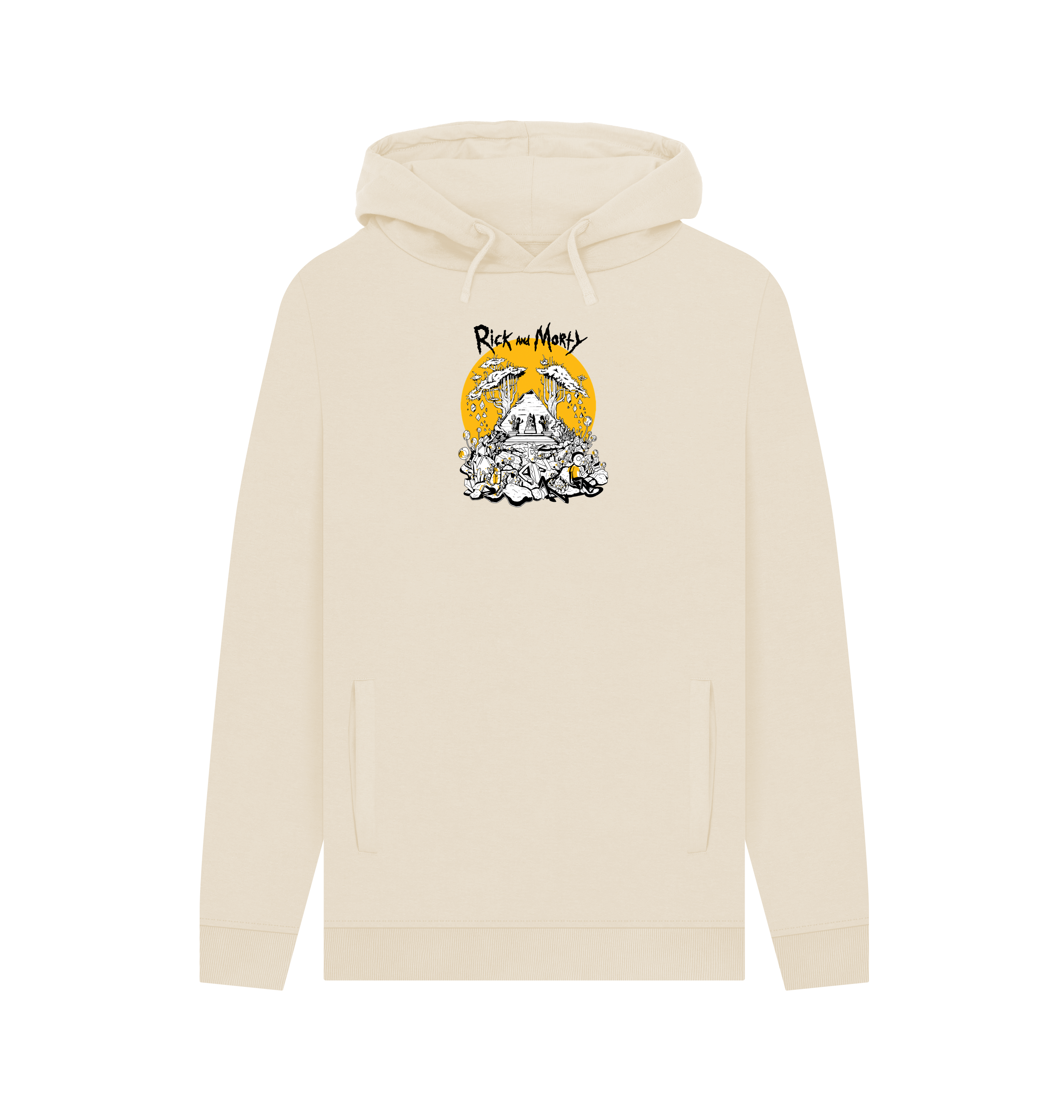 Oat Printed Hoody Front