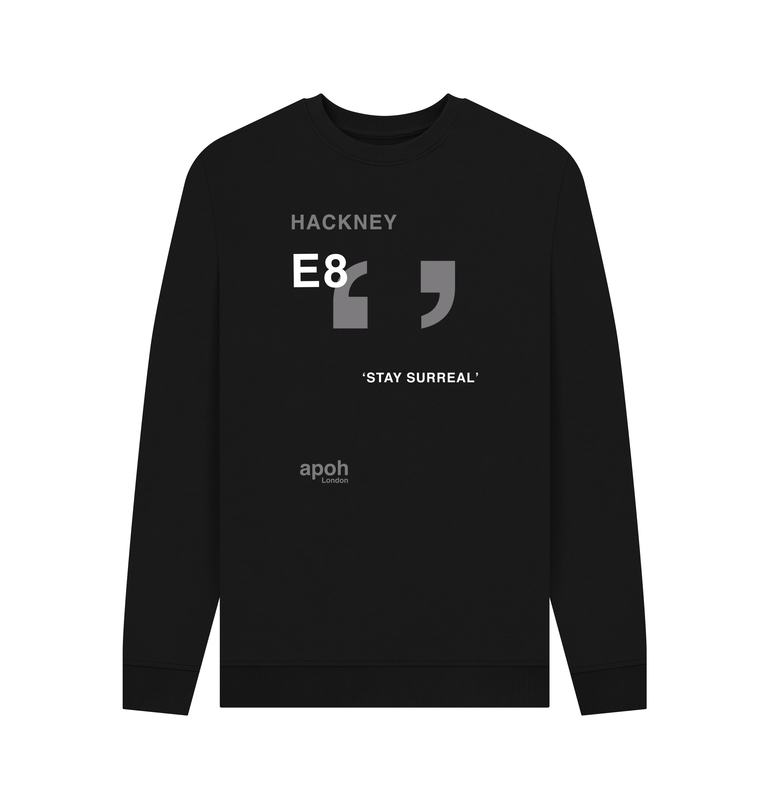 Black Printed Sweater Front