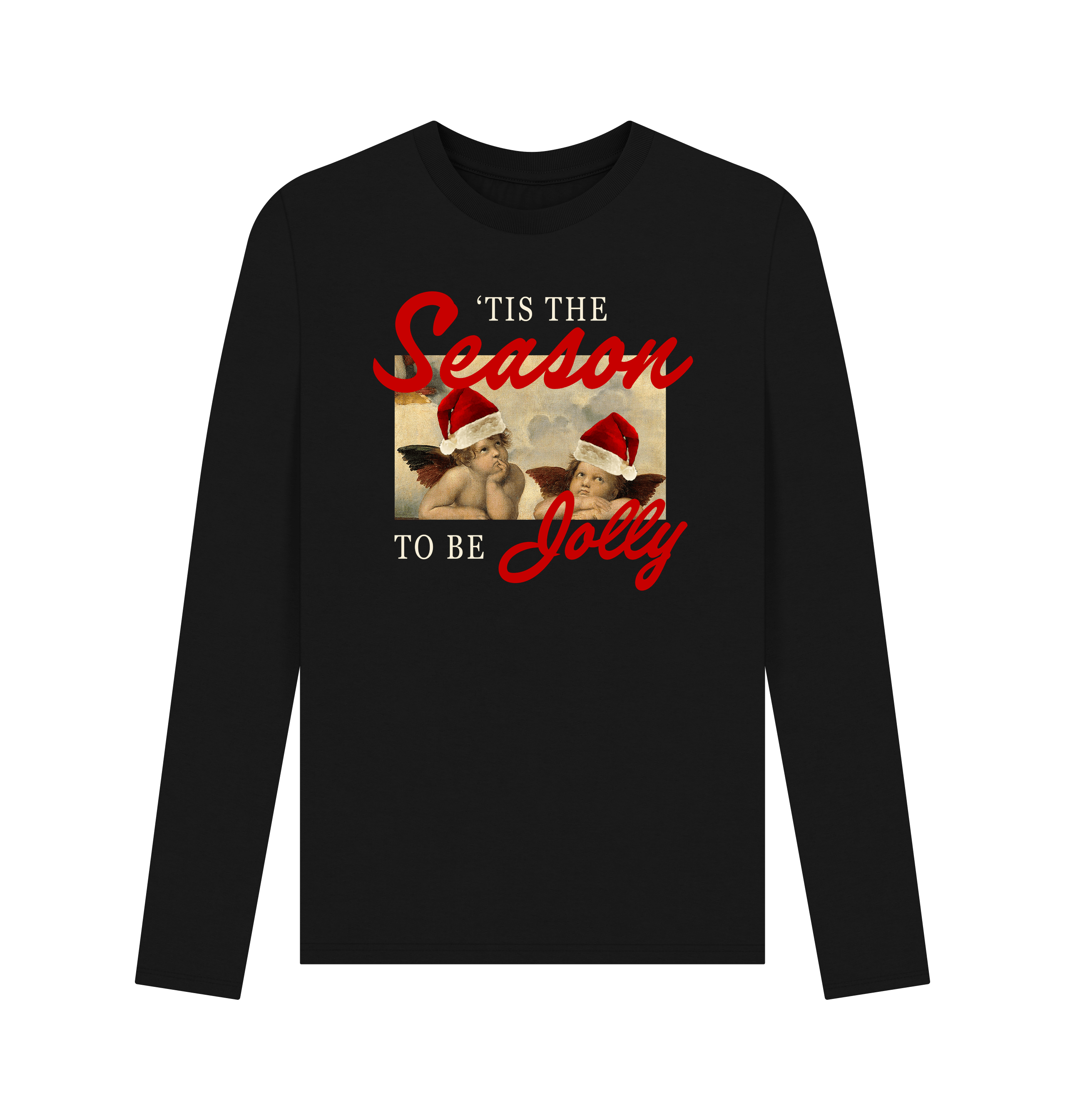 Black Printed Long Sleeve T Shirt Front