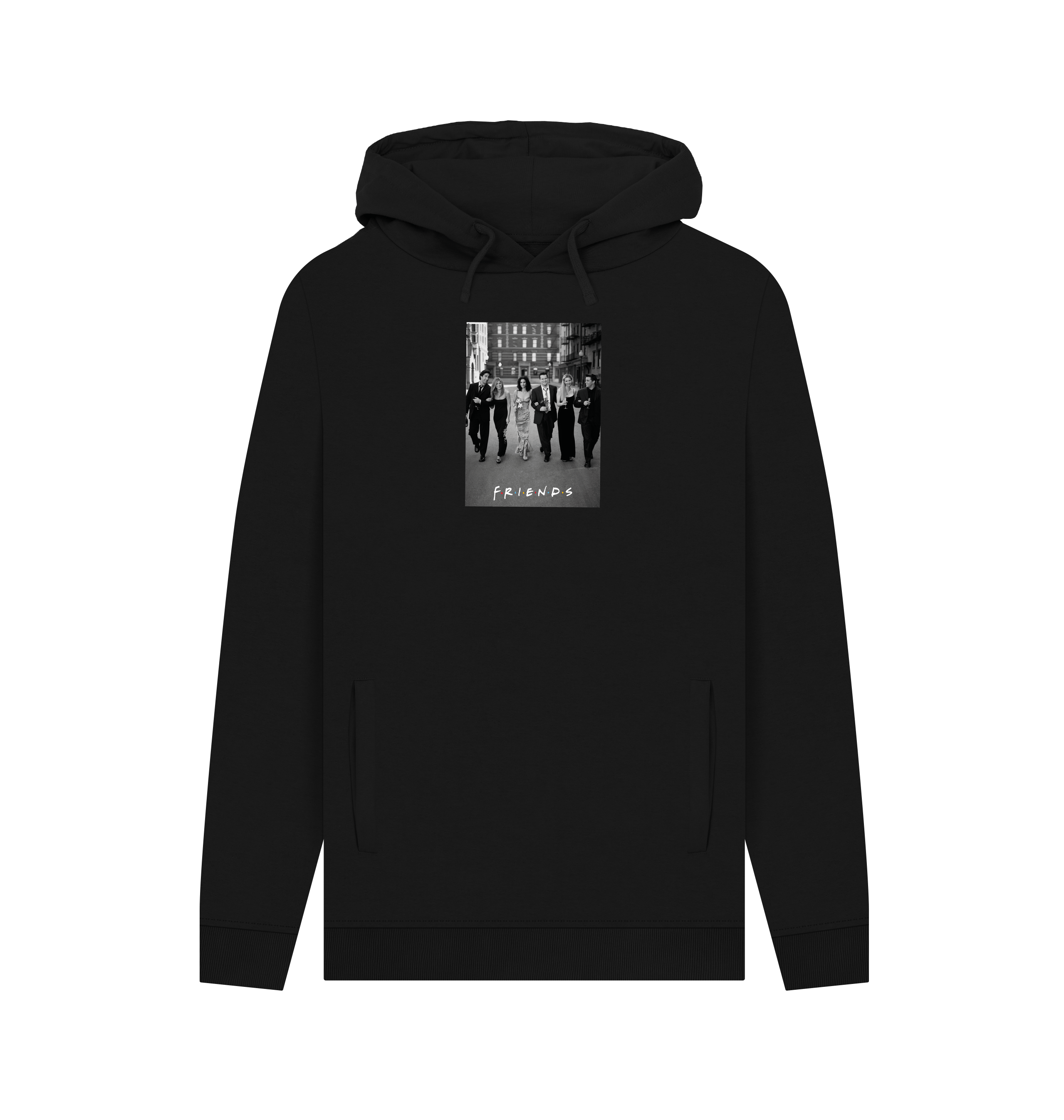 Black Printed Hoody Front