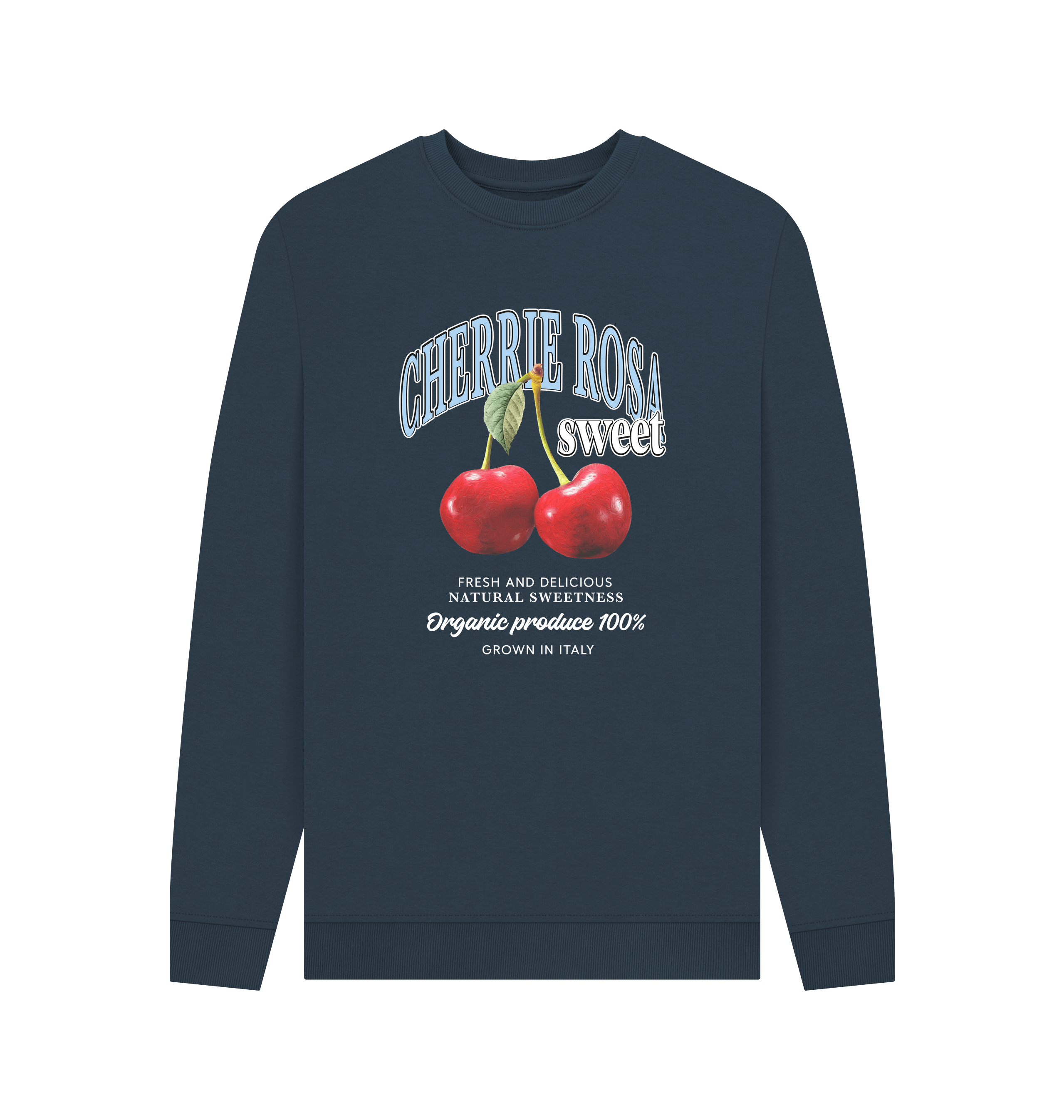 Navy Blue Printed Sweater Front