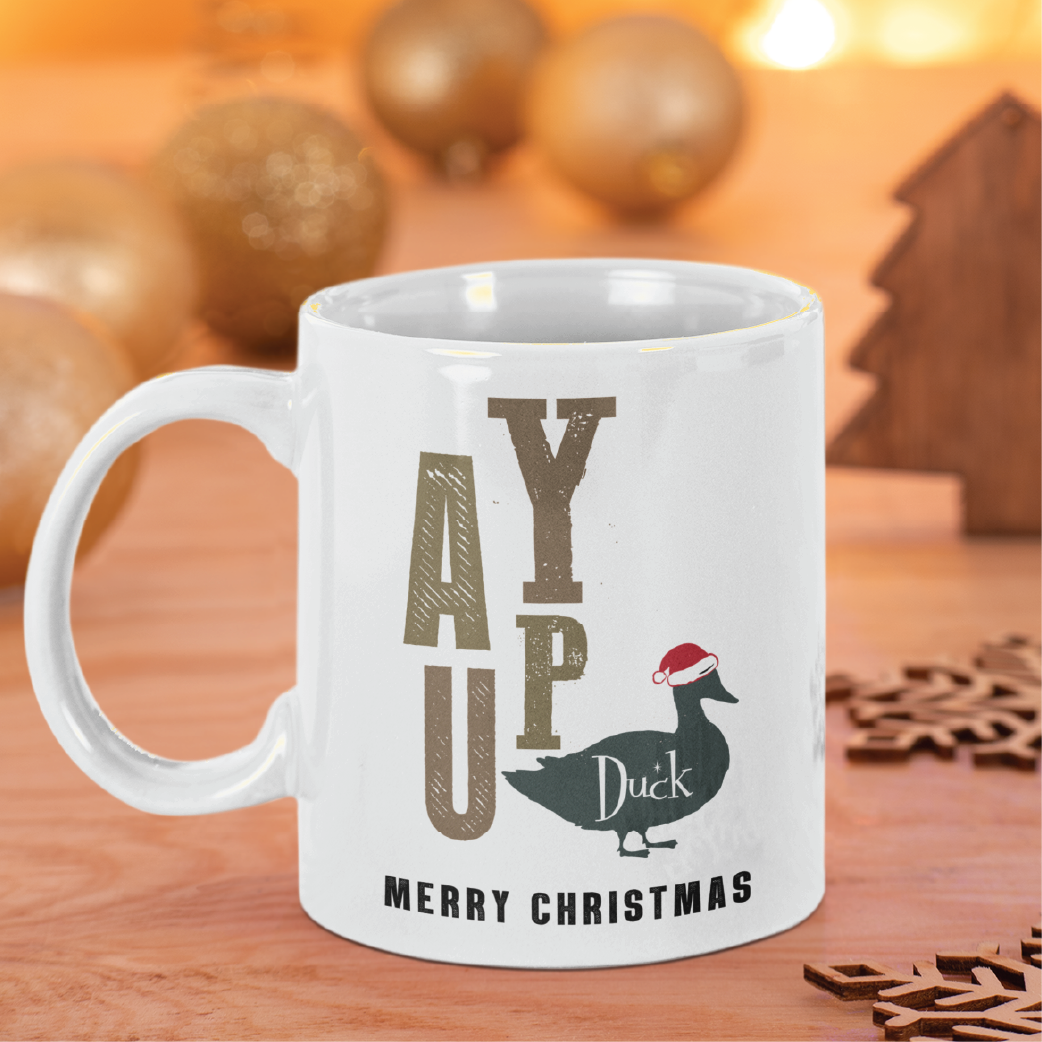 Ay Up Duck Christmas Ceramic Mug