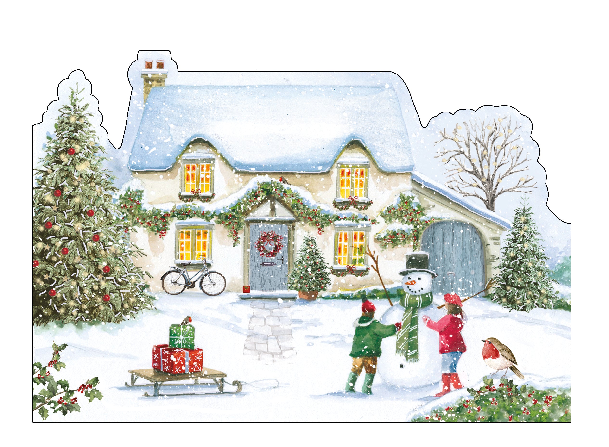 Christmas Cottage Christmas Card Pack Of 10