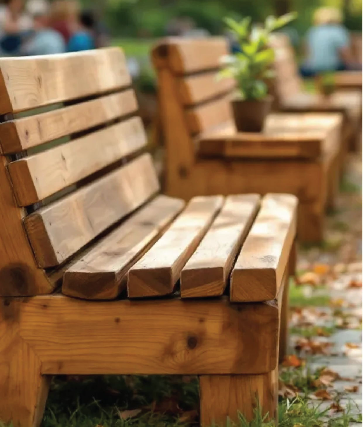 Wooden Memorial Oak Chunky Rustic Bench