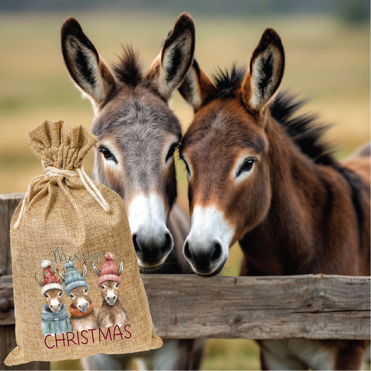 Three Donkey Santa Sacks