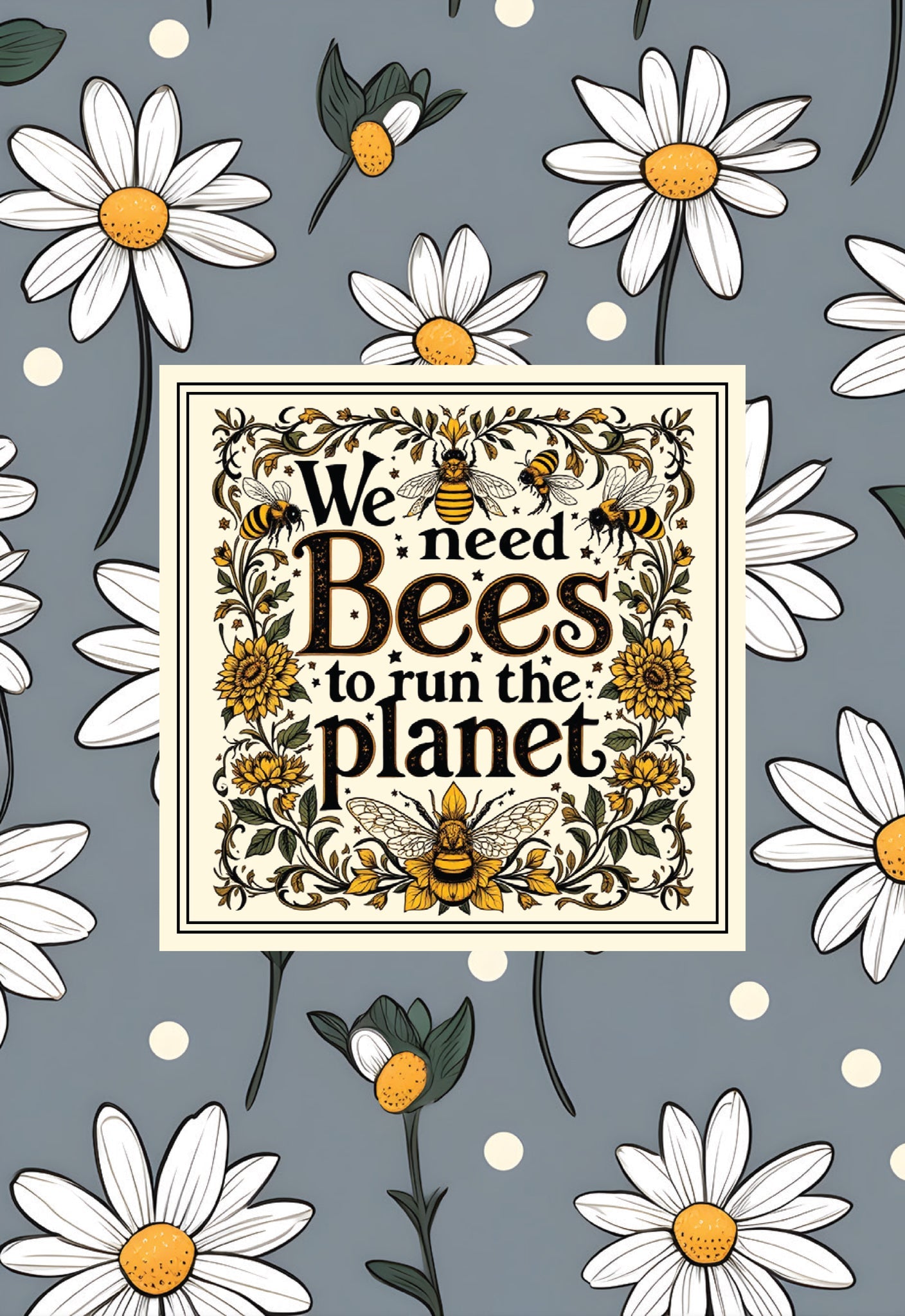 Bees Run the Planet Tea Towel