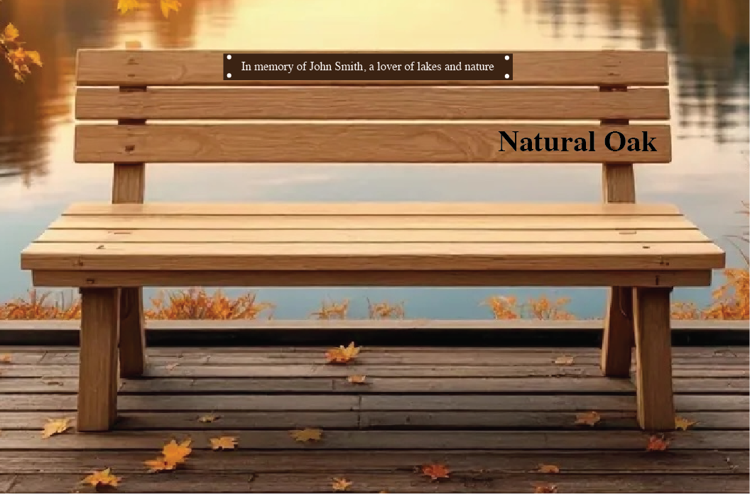 Wooden Memorial Oak Slatted Bench