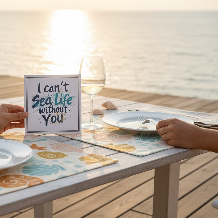 Can't Sealife Without You Set of 4 Linen Placemats