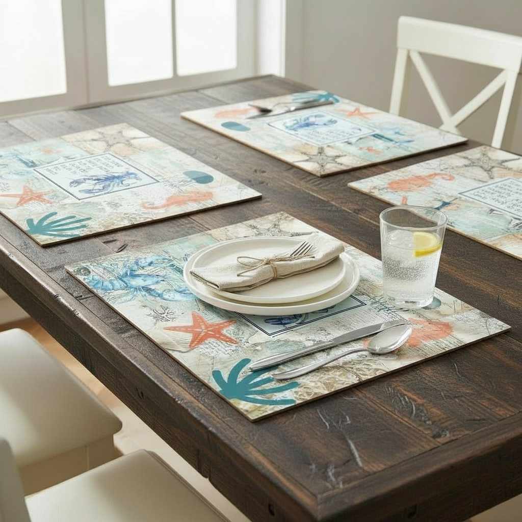 Life Takes You Down Many Paths Set of 4 Linen Placemats