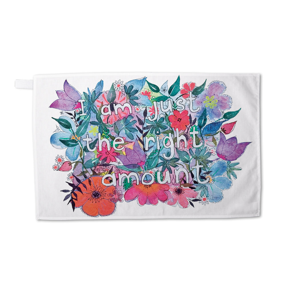 Just the Right Amount by Badibidu Tea Towel