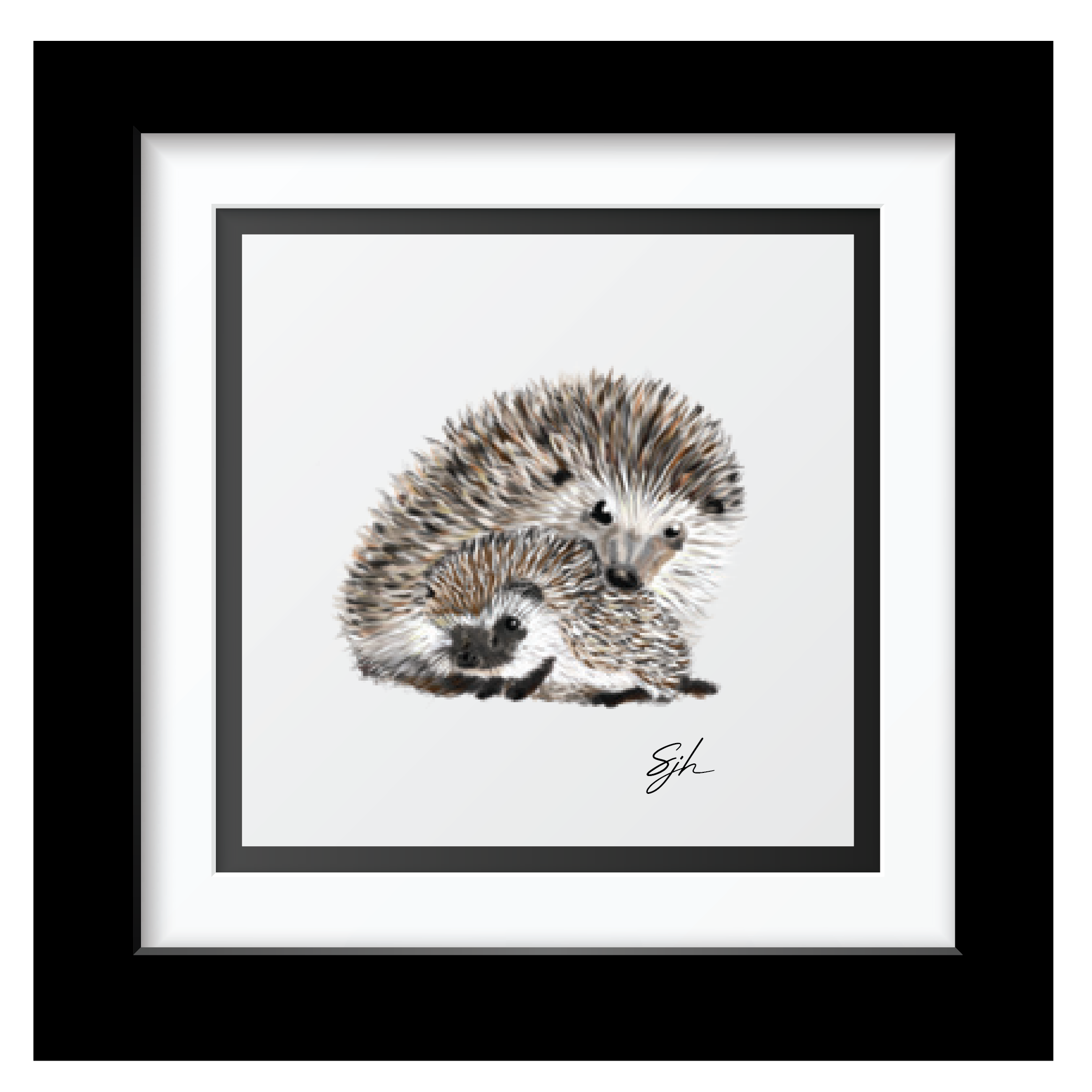 Sammy's Mum and Hoglet Hedgehog Art Print